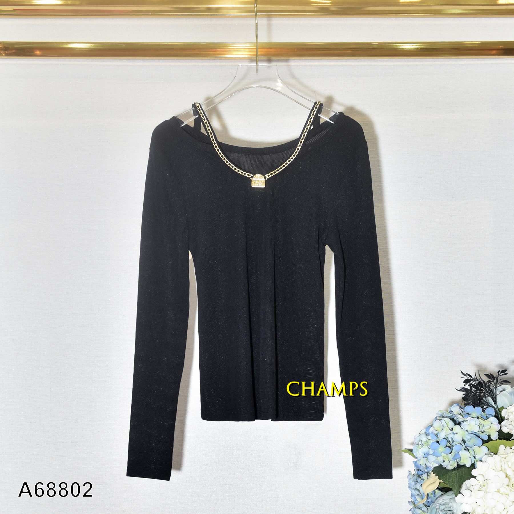 ÁO THUN ĐEN TAY DÀI 68802