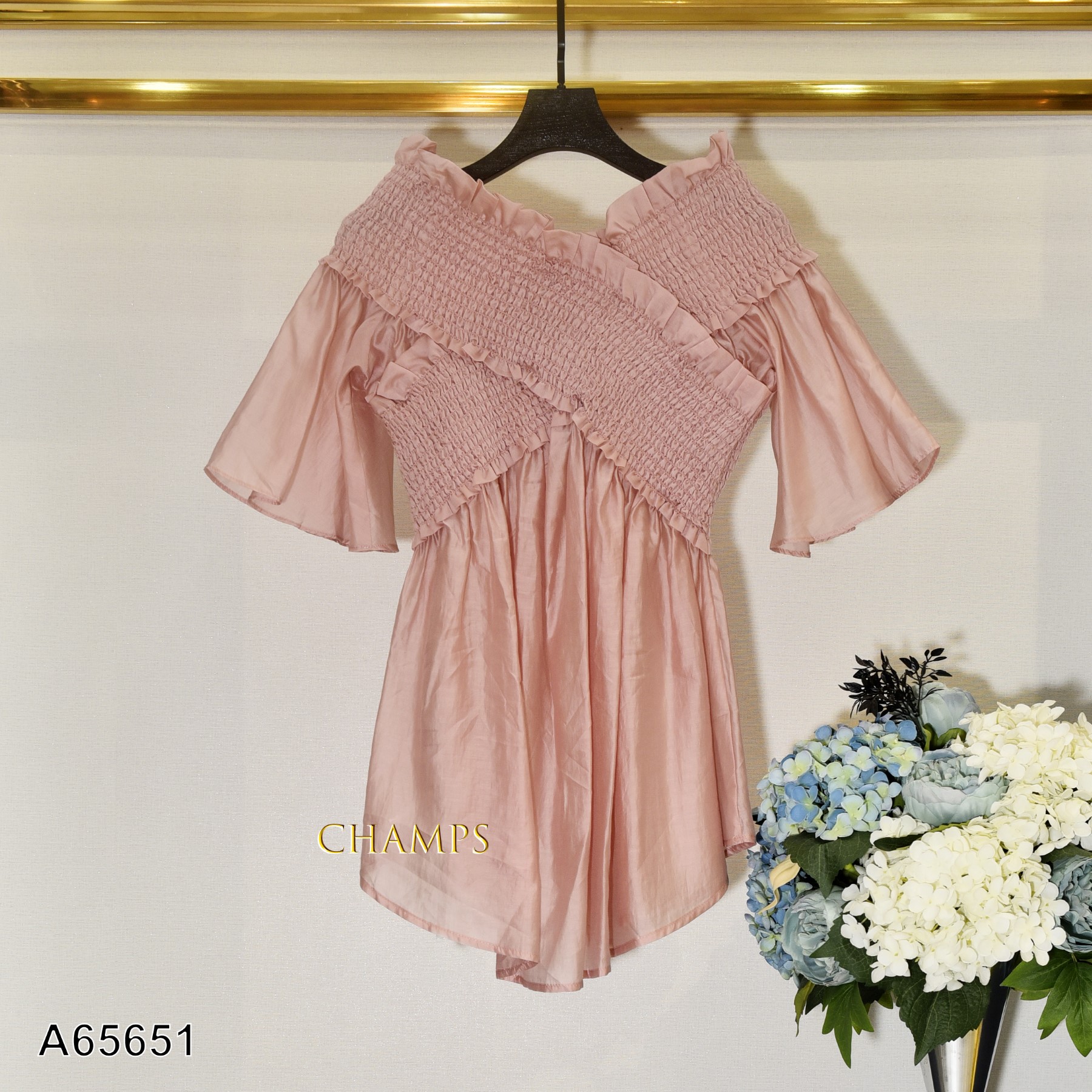 ÁO TƠ HỒNG VAI TRỄ 65651