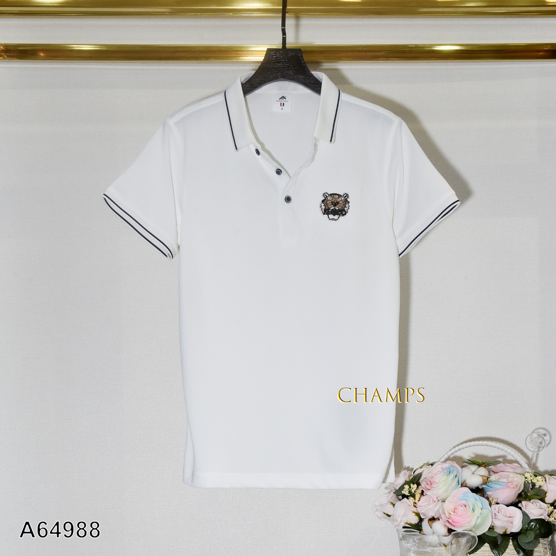 ÁO THUN TRẮNG CỔ KENZO 64988