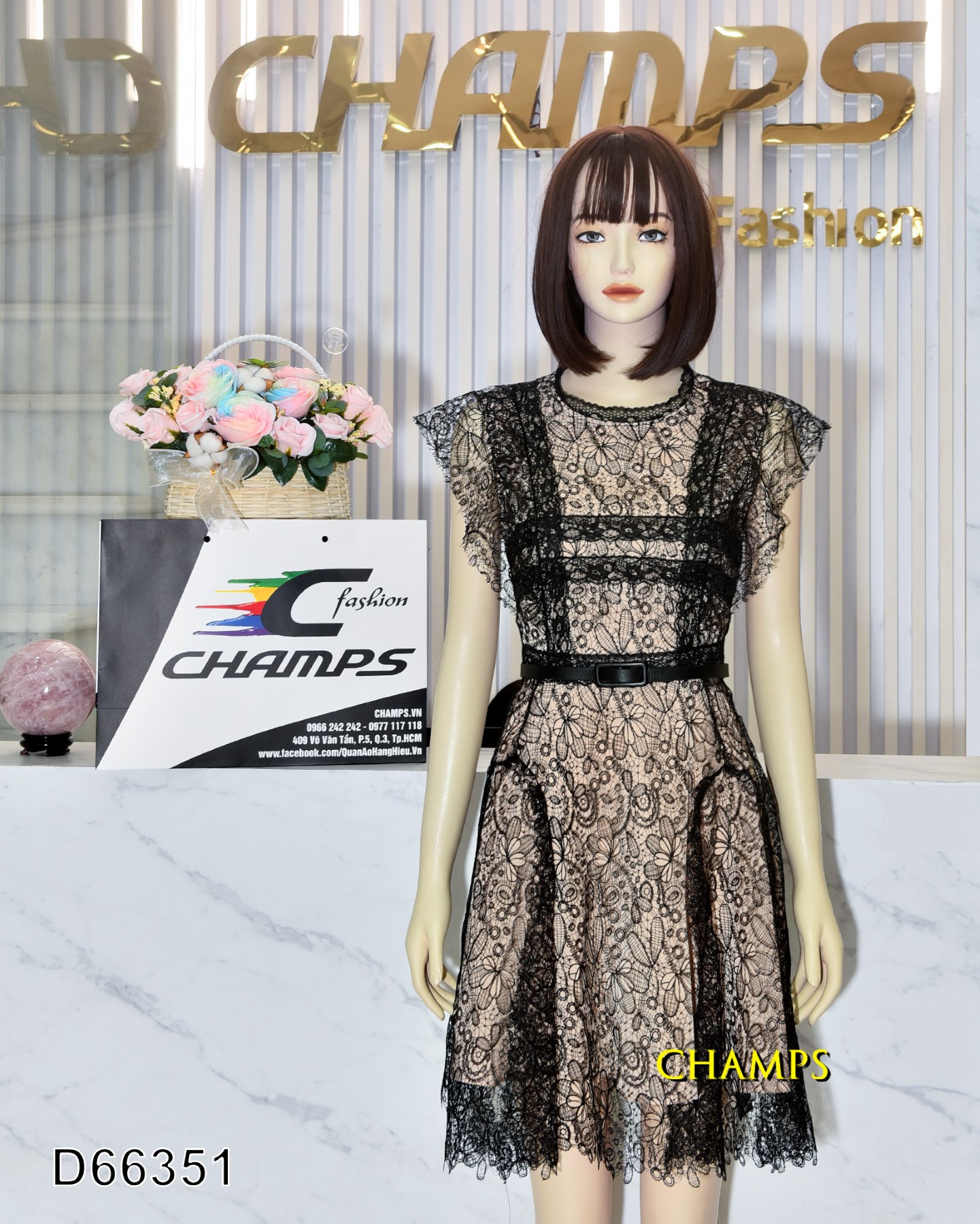 ĐẦM REN ĐEN +DN 66351