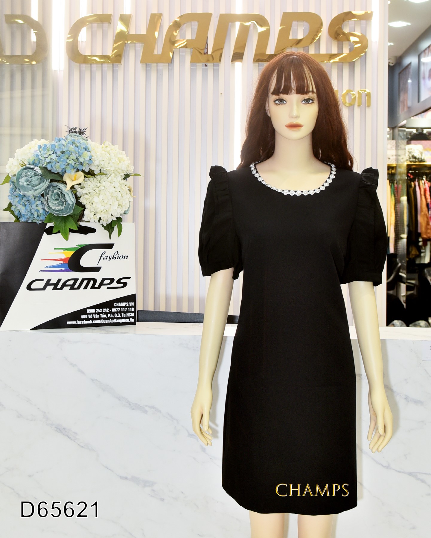 ĐẦM ĐEN CỔ HẠT 65621