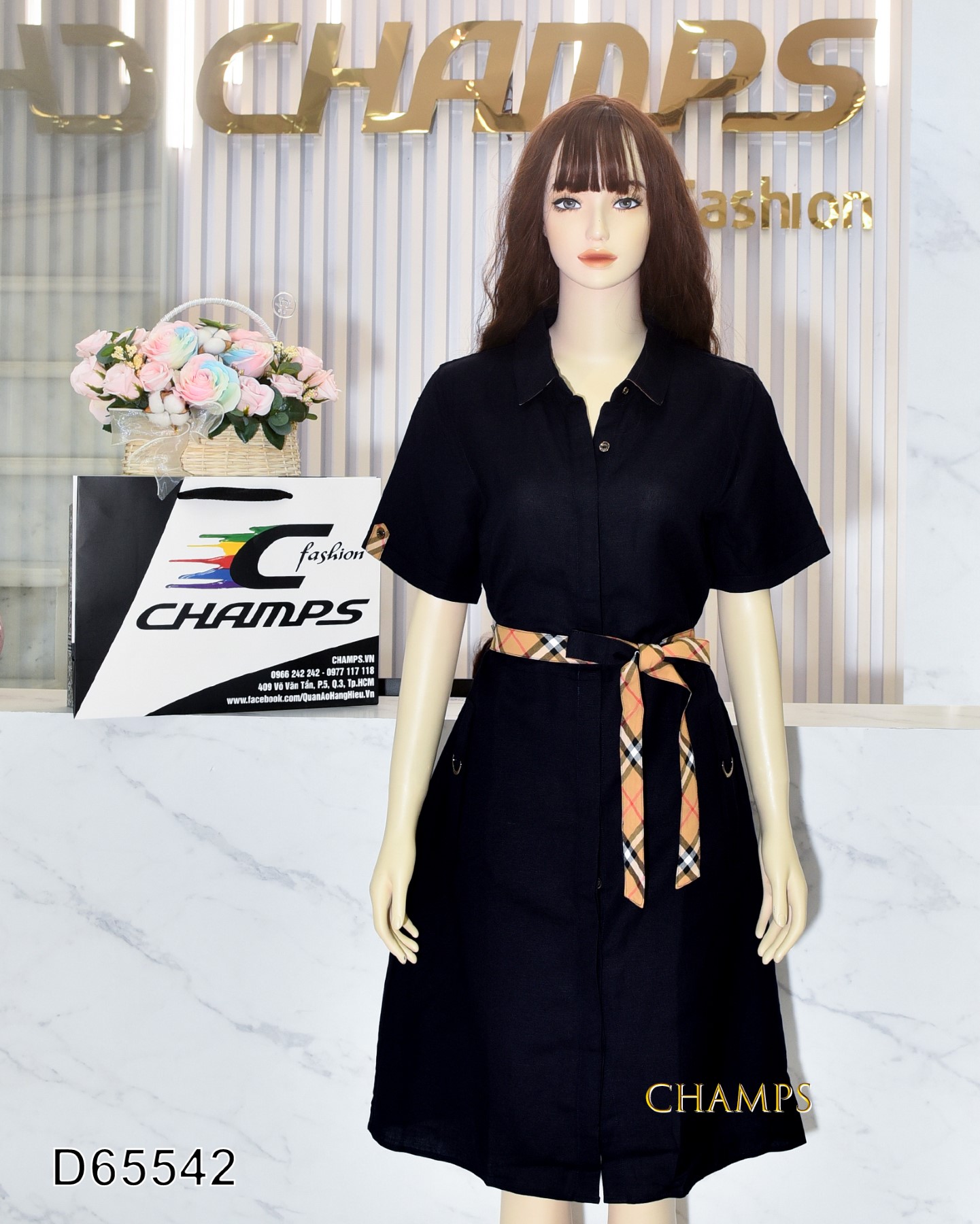 ĐẦM LENIN XANH ĐEN BBR 65542