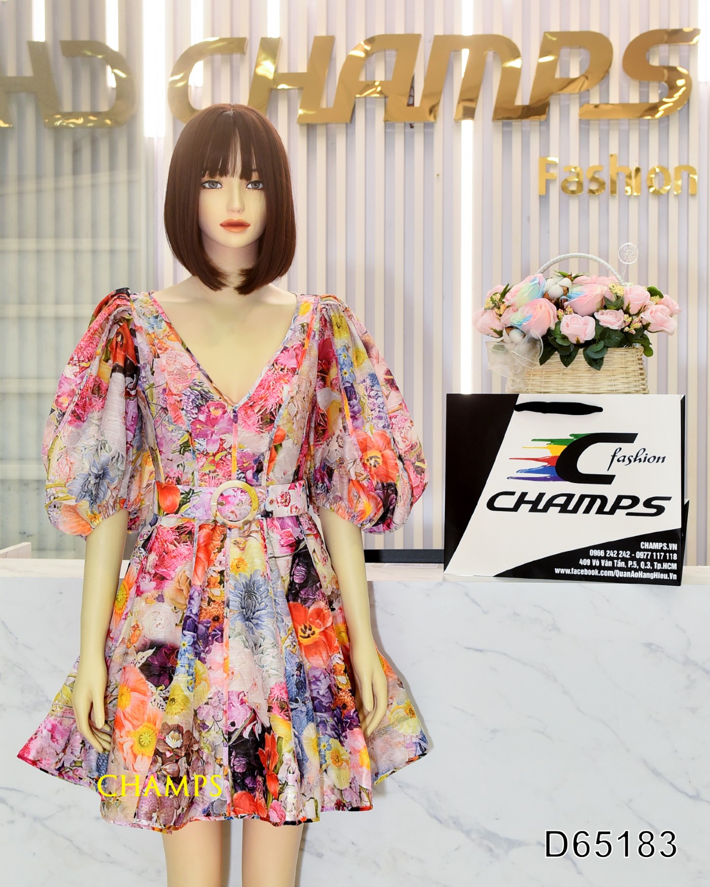 ĐẦM HOA LOANG MÀU JIMBERMEN +DN 65183