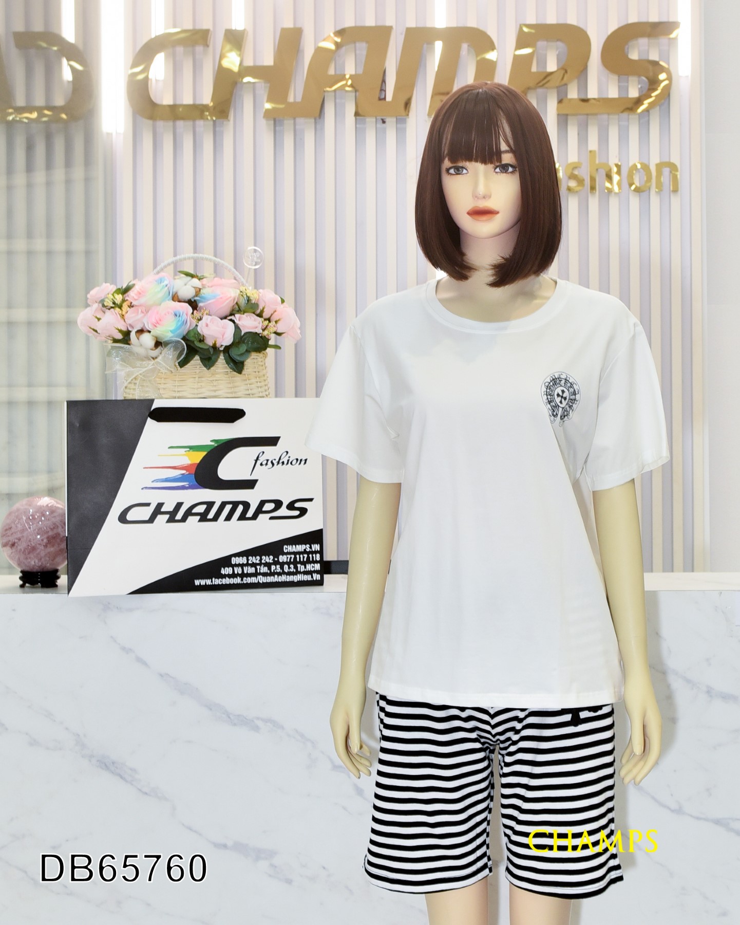 BỘ ÁO THUN +QUẦN SHORT KẺ 65760