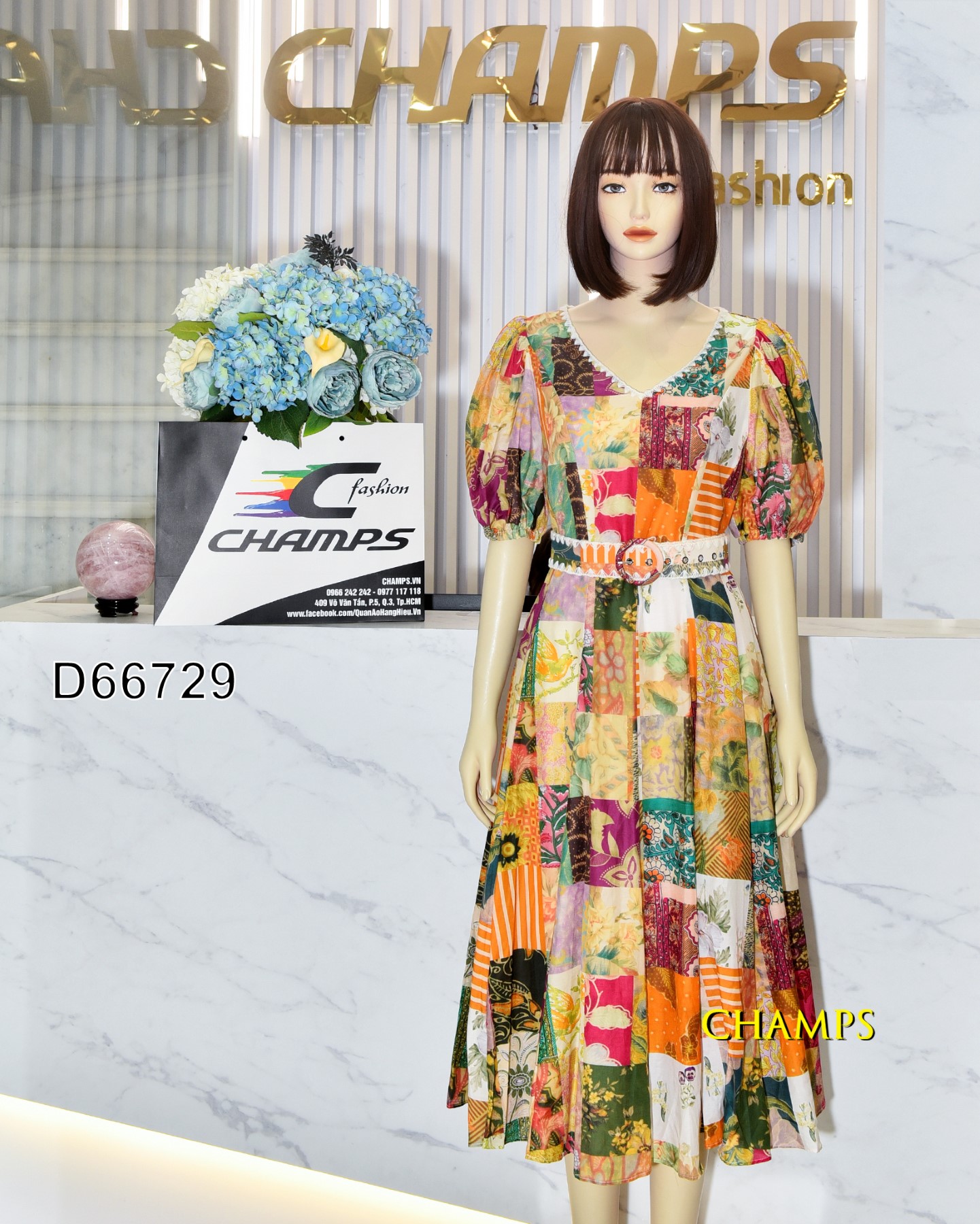 ĐẦM HOA VĂN TƠ DÀI +DN 66729