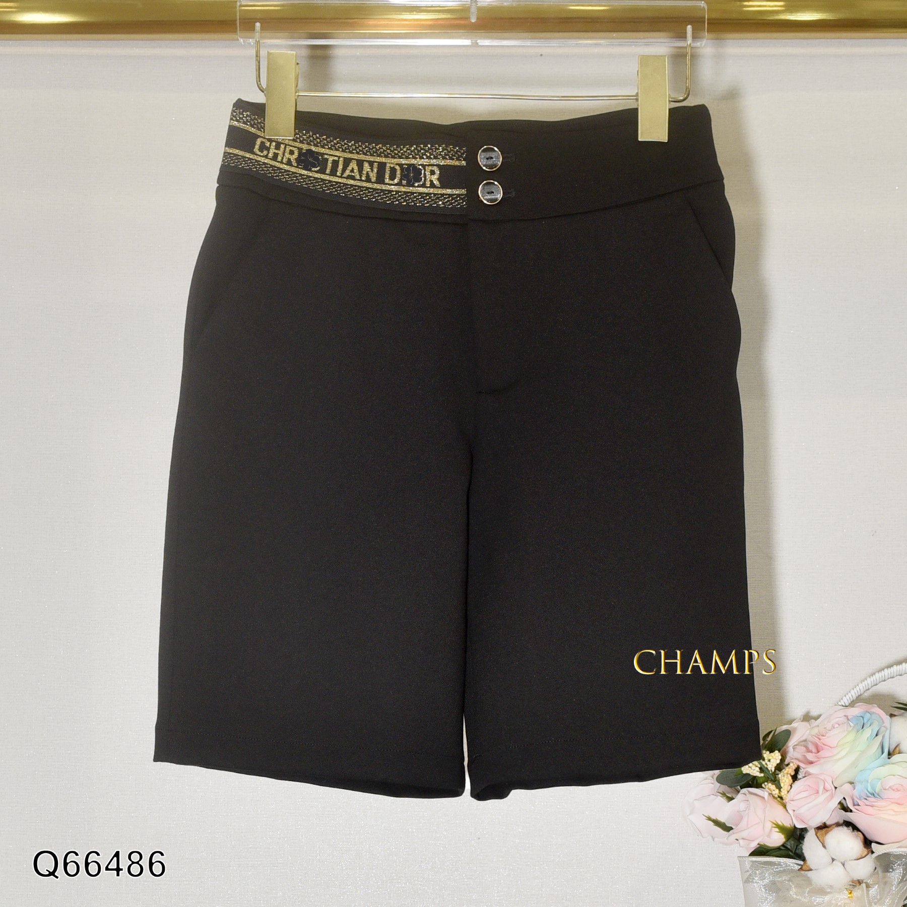 QUẦN THUN ĐEN LỬNG GỐI DIOR NHŨ 66486