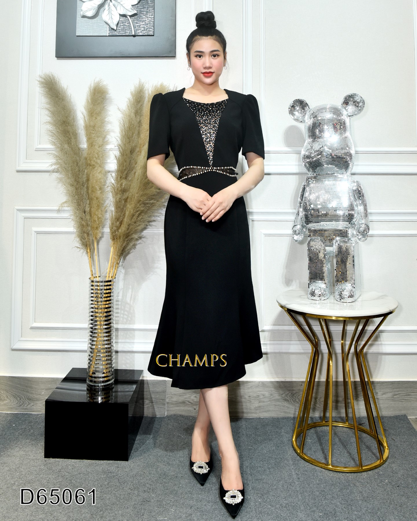 ĐẦM ZALEX ĐEN ĐUÔI CÁ DÀI 65061