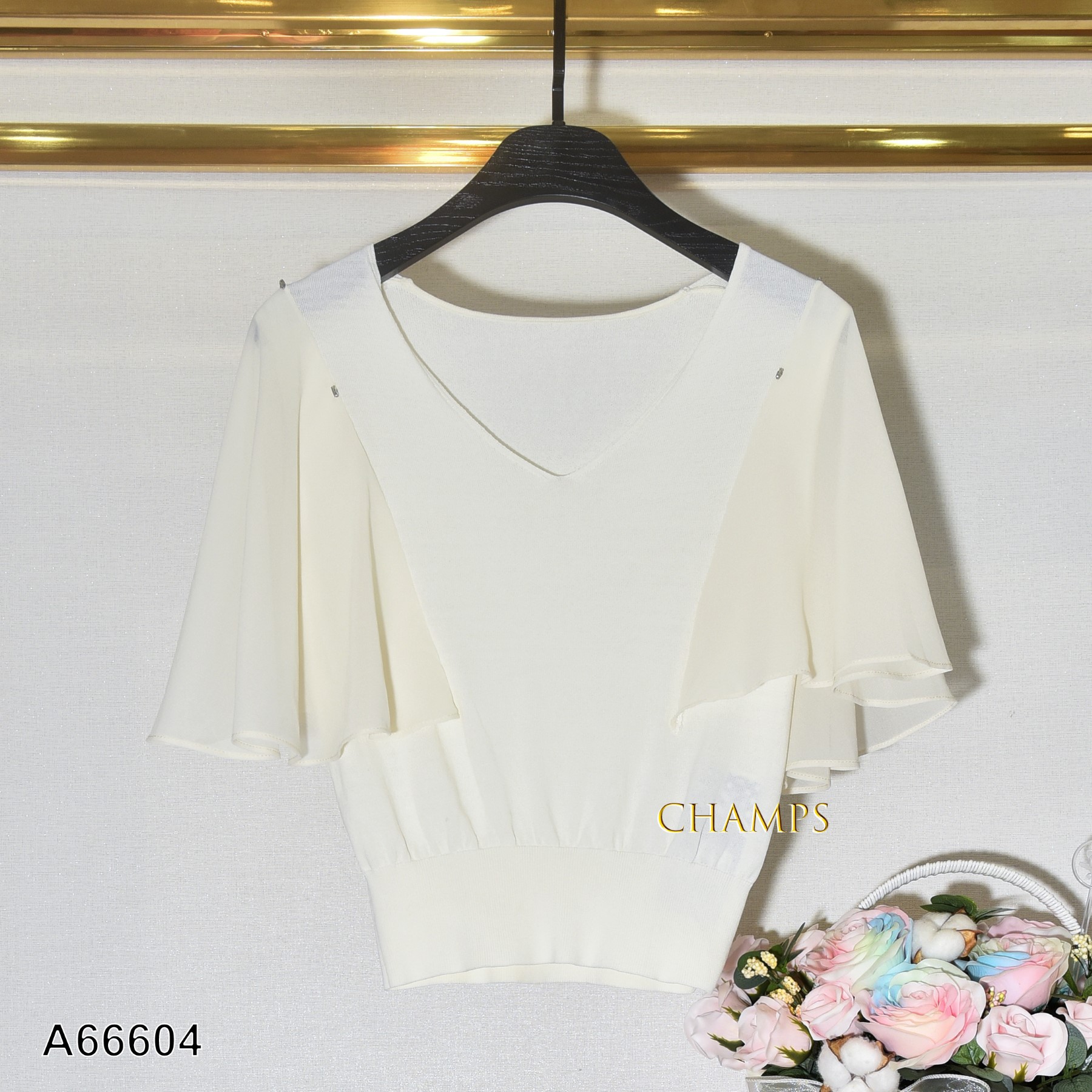 ÁO LEN TRẮNG TAY BÈO LỤA 66604