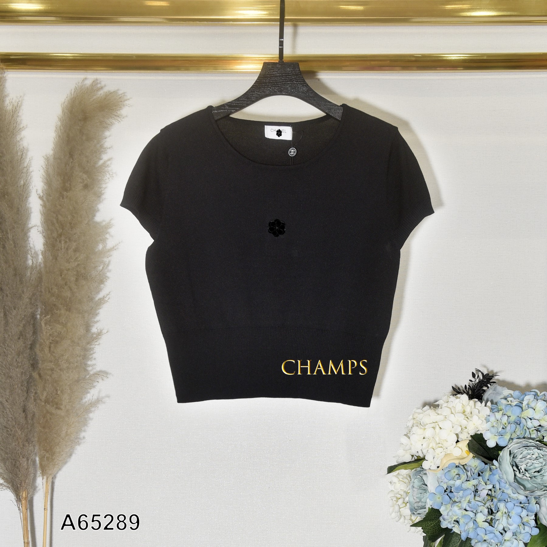 ÁO LEN CHANEL LỬNG ĐEN 65289