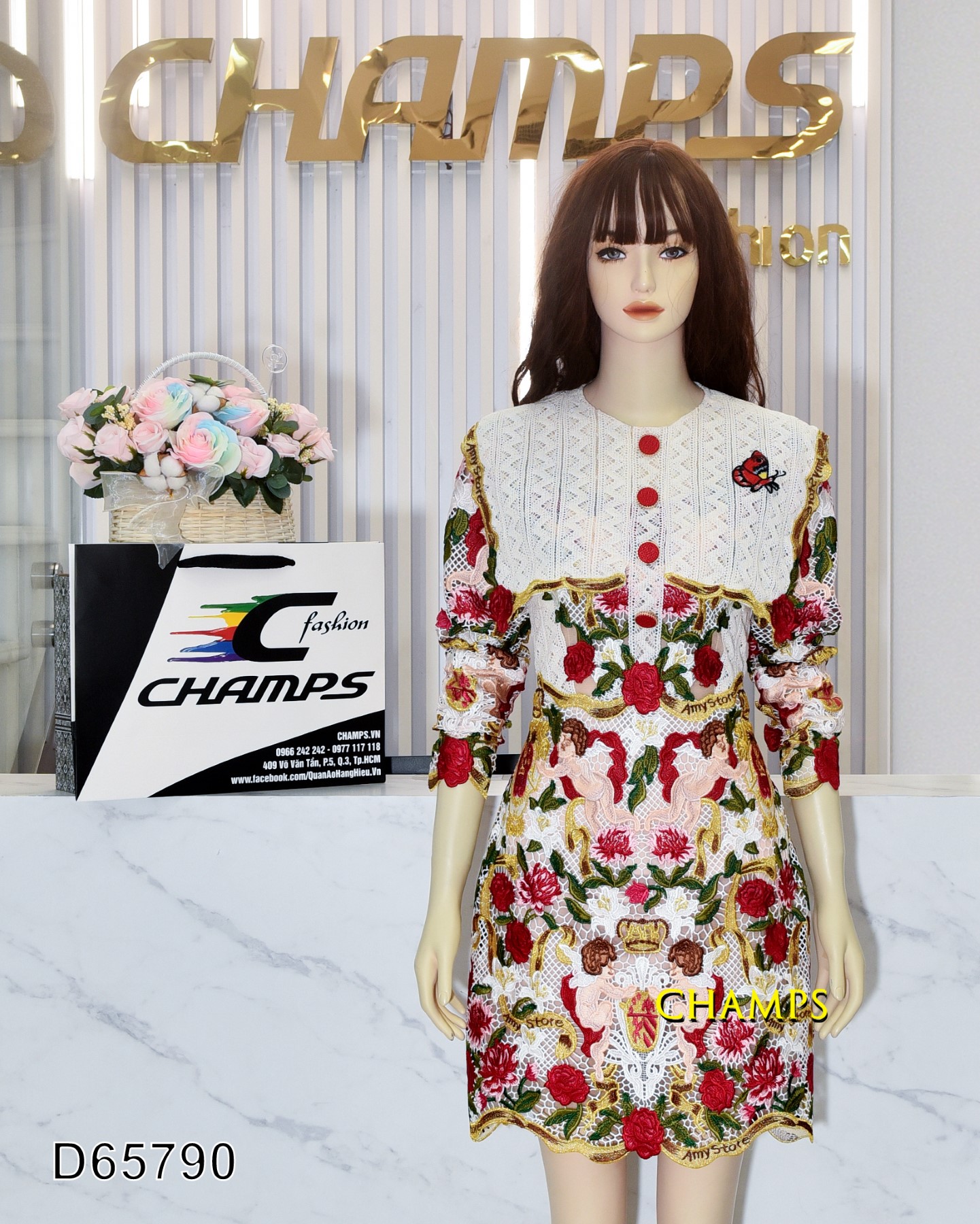 ĐẦM REN MÀU 65790