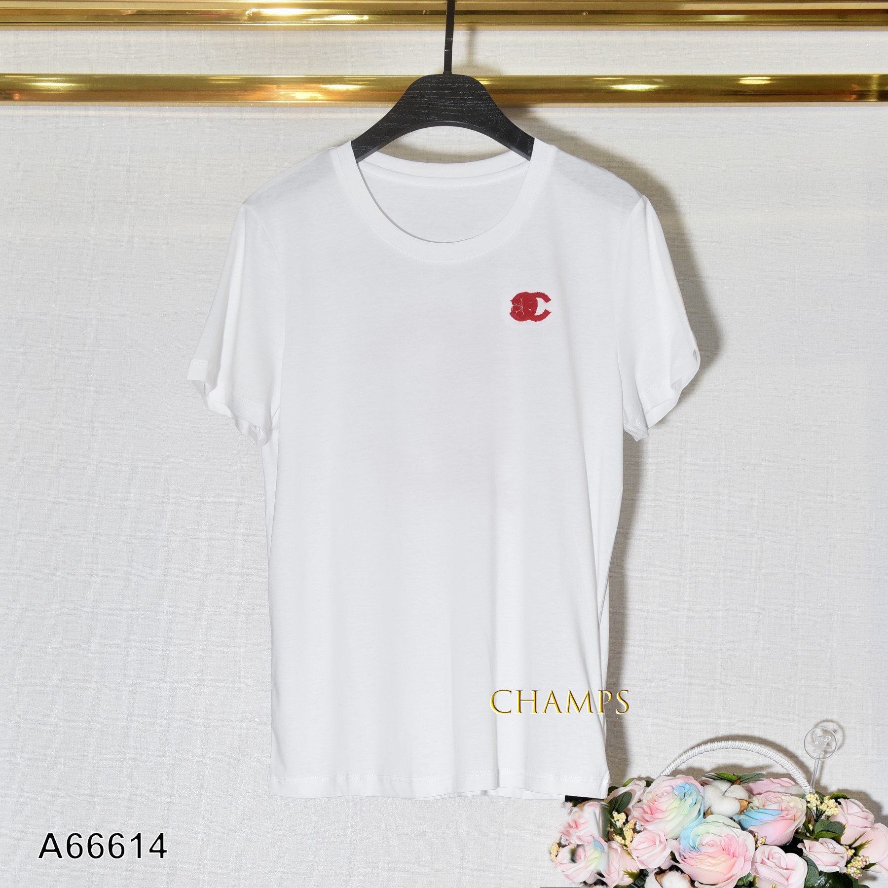 ÁO THUN TRẮNG CHANEL ĐỎ 66614