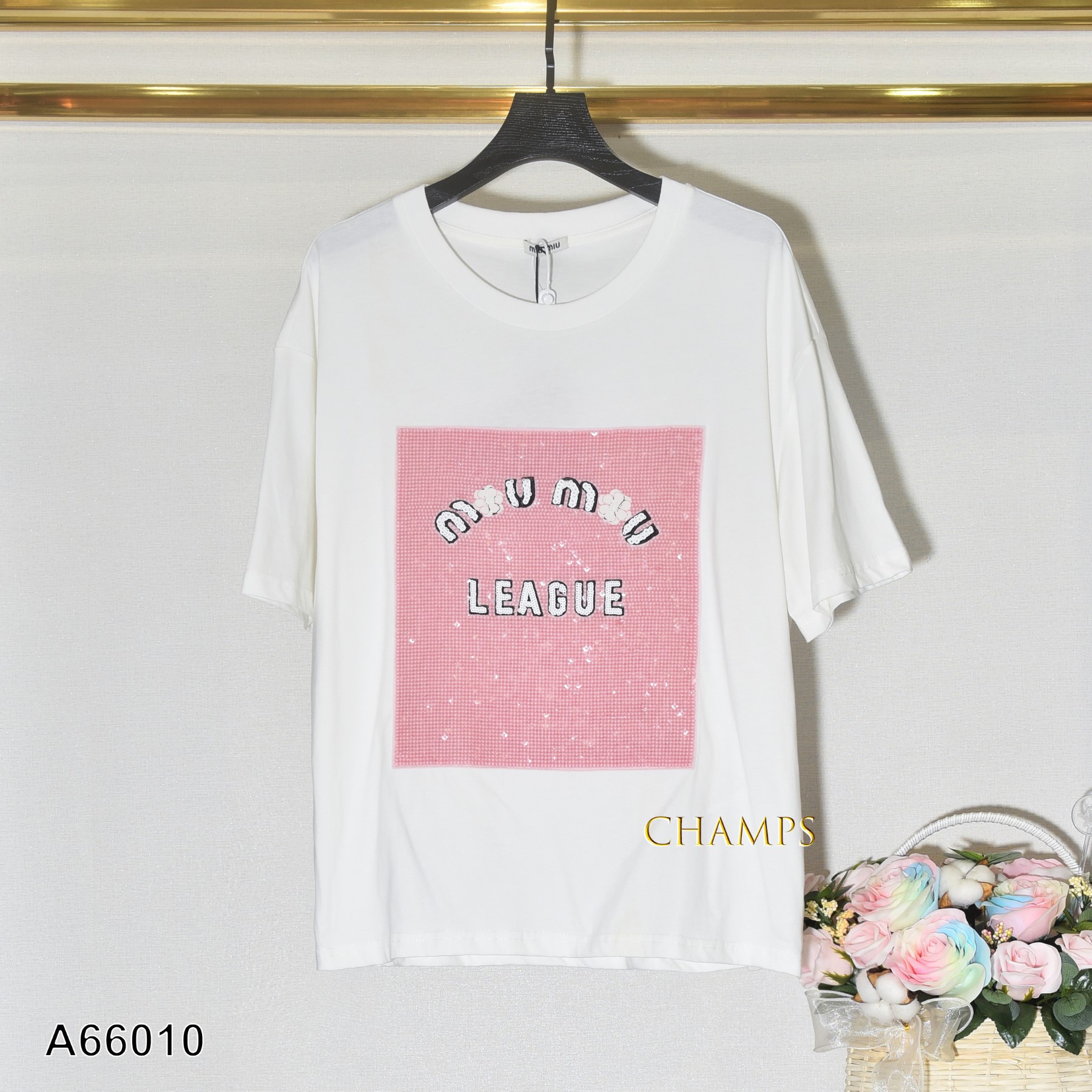 ÁO THUN TRẮNG CƯỜM MIUMIU 66010