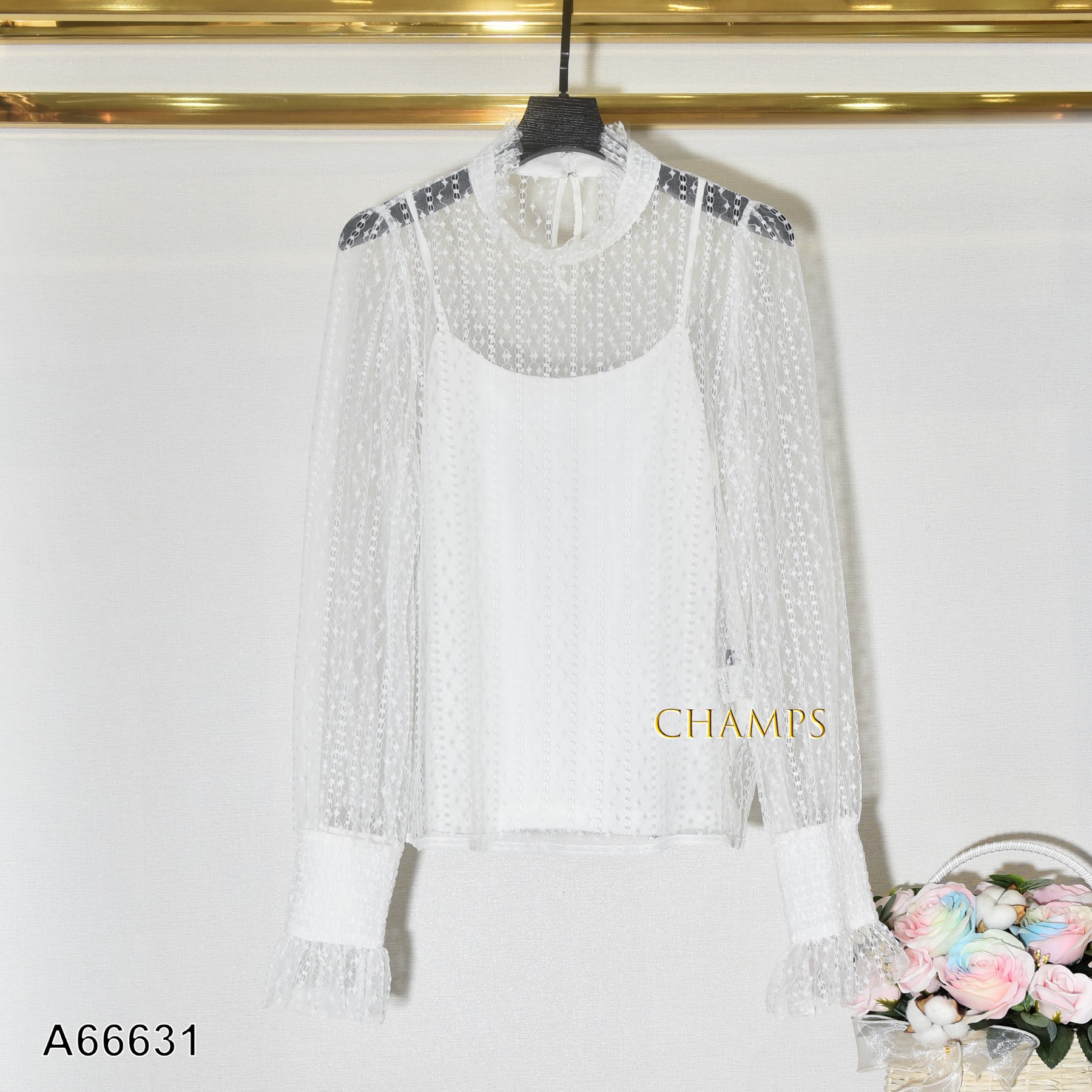 ÁO TRẮNG REN +LÓT 66631