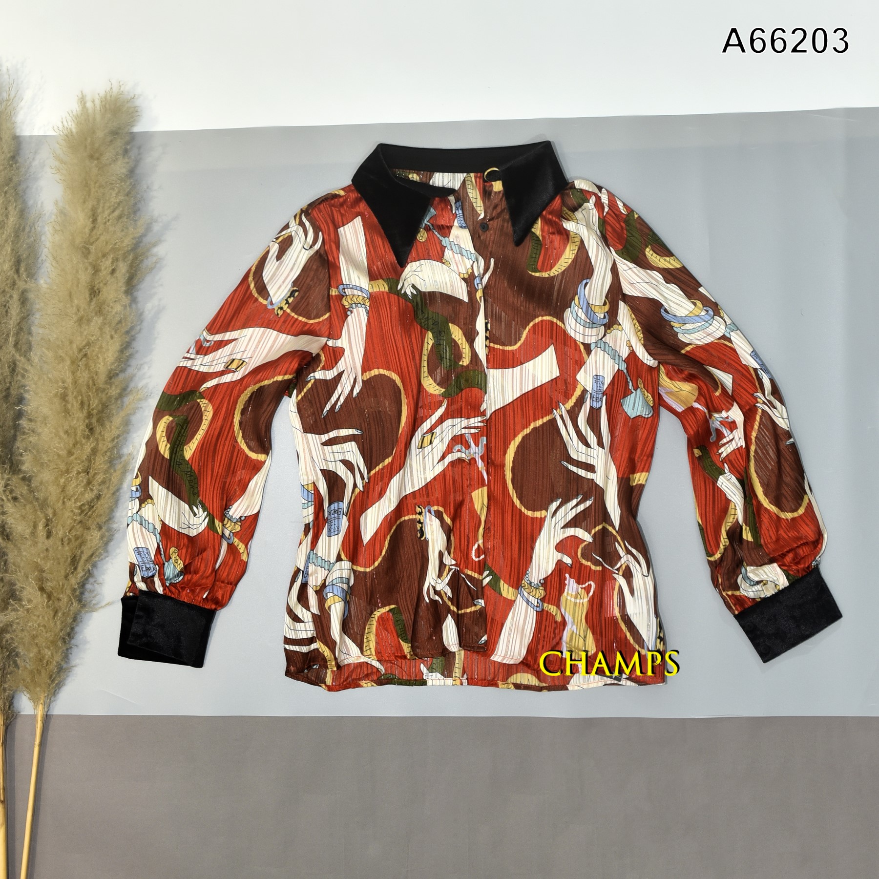 ÁO LỤA CAM NÂU 66203