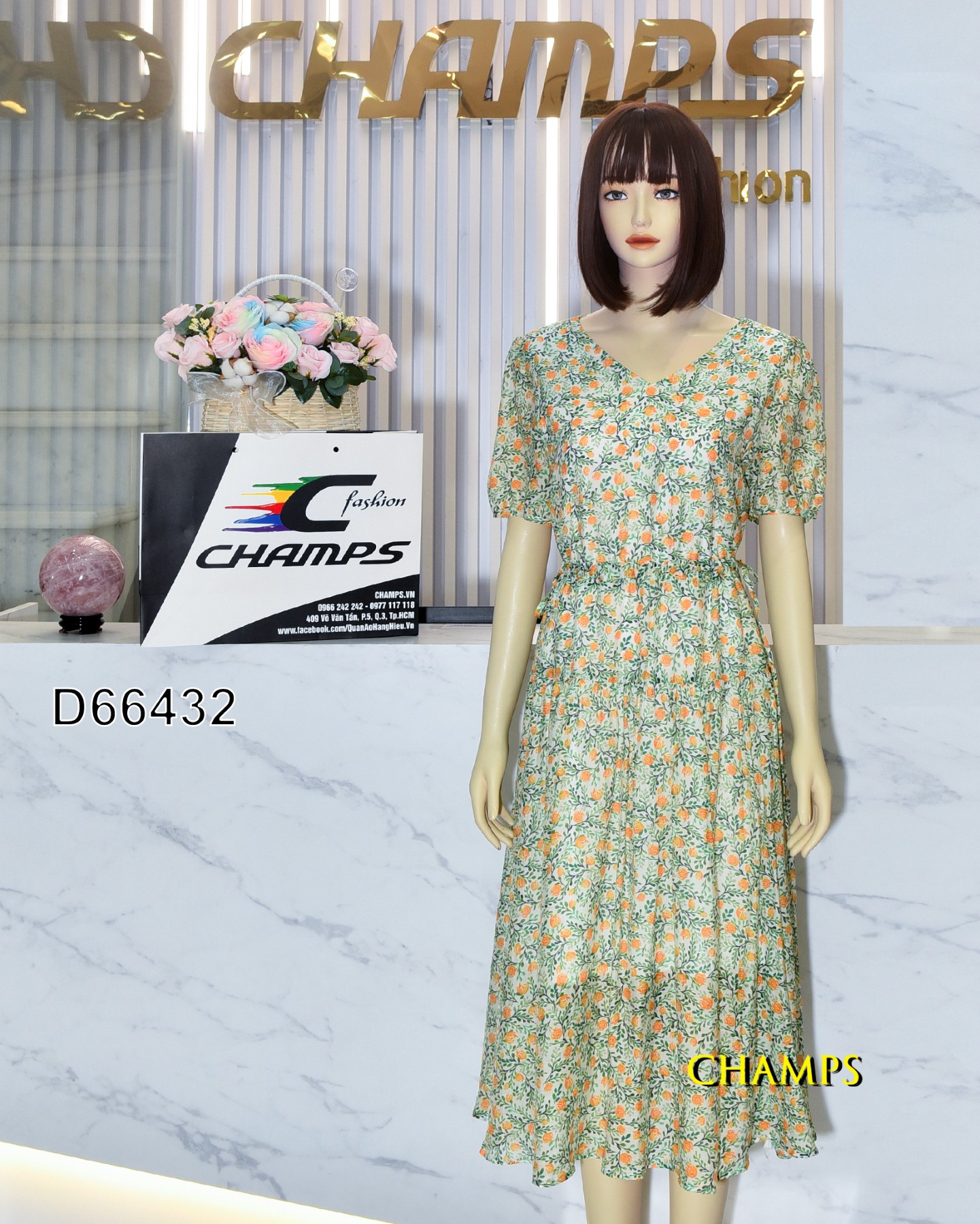 ĐẦM LỤA XANH DÀI 66432