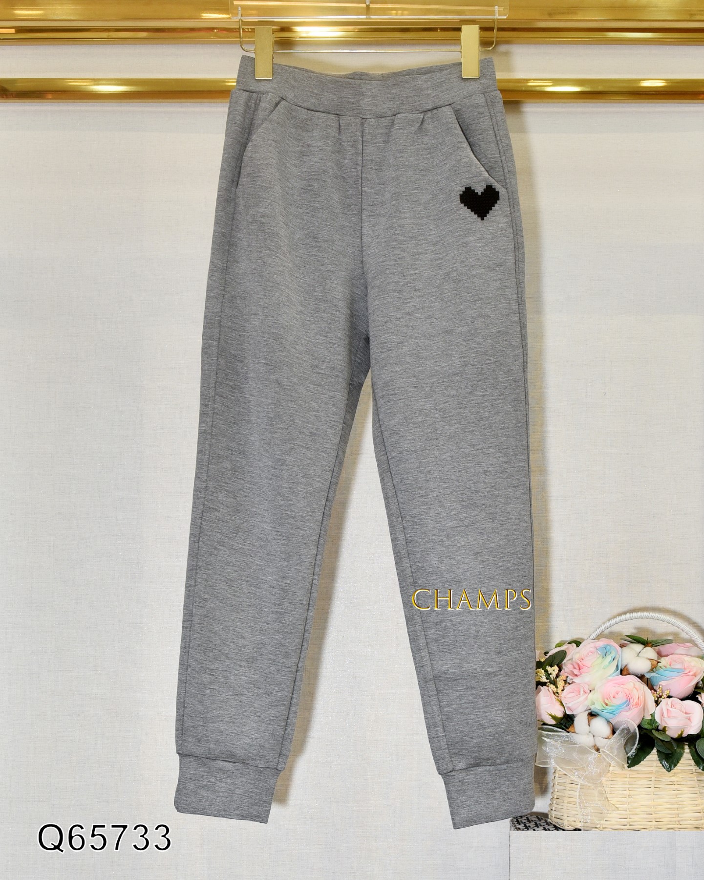 QUẦN XỐP XÁM TIM 65733