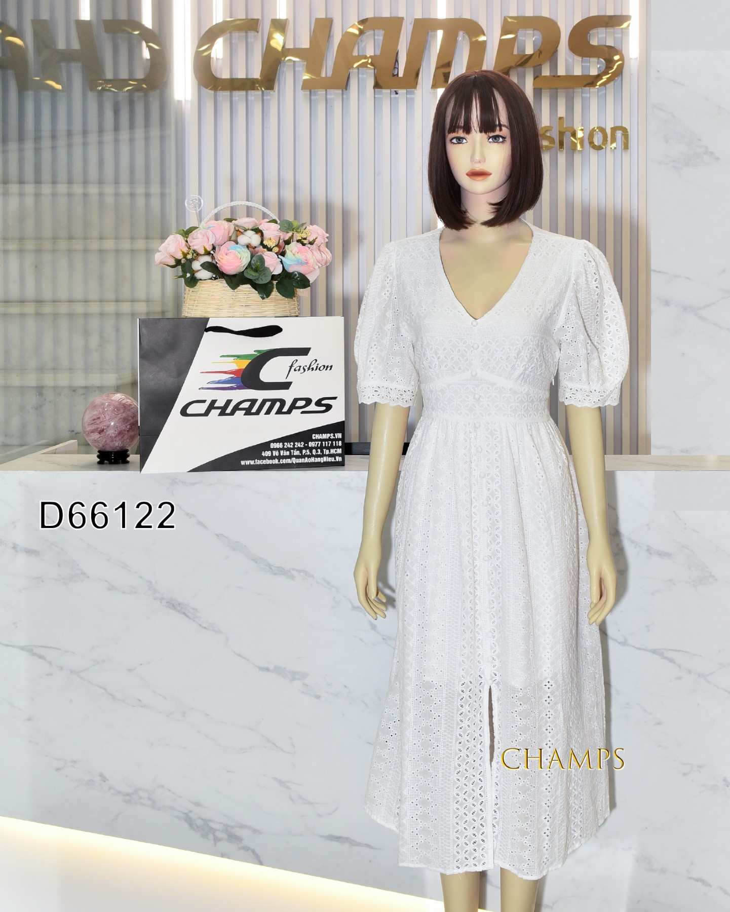 ĐẦM REN TRẮNG 66122