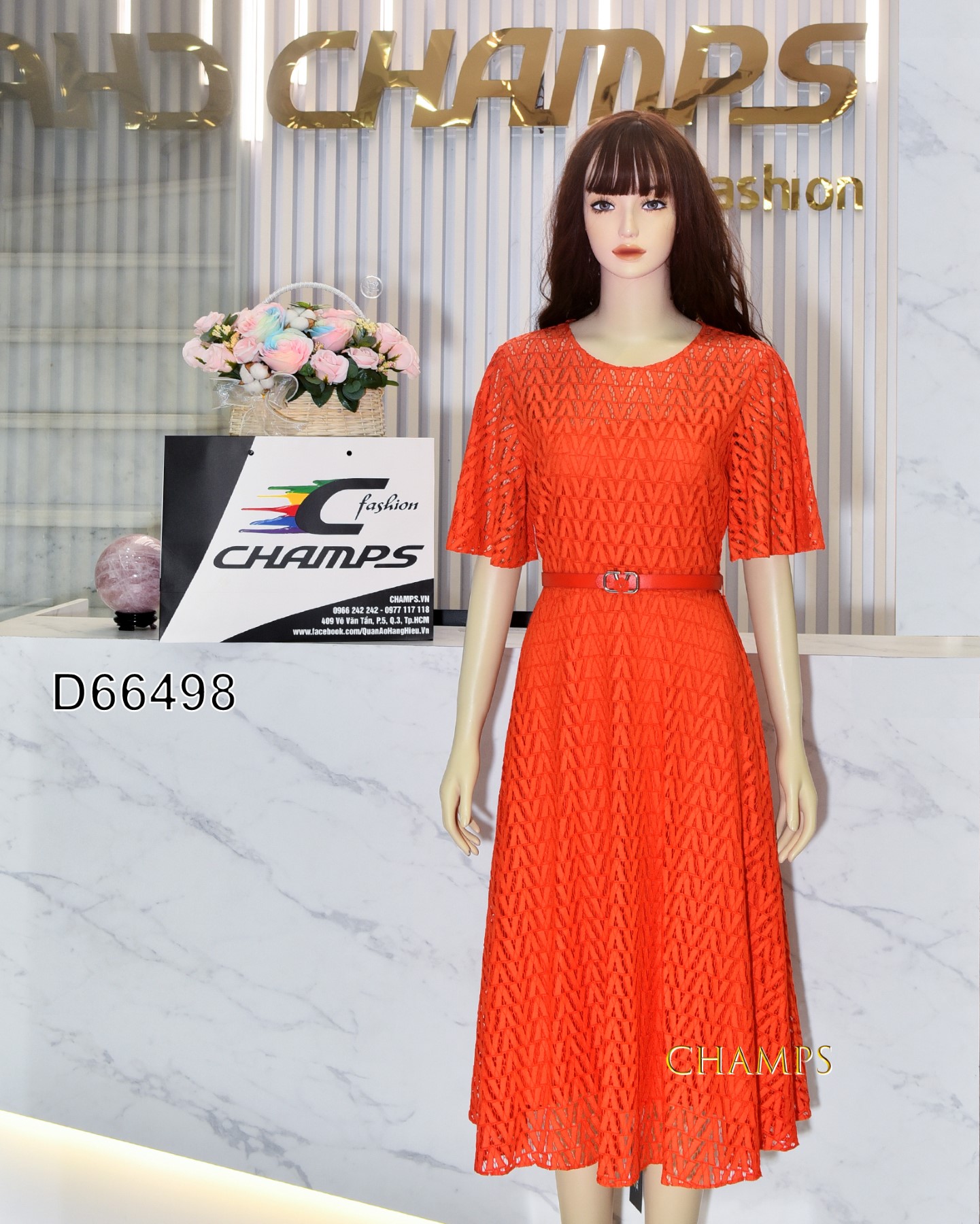 ĐẦM REN CAM 66498