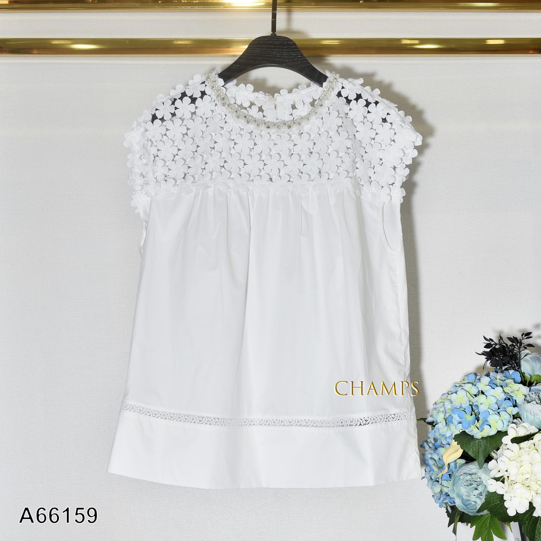 ÁO TRẮNG REN XÔ CỔ HẠT BẸT 66159