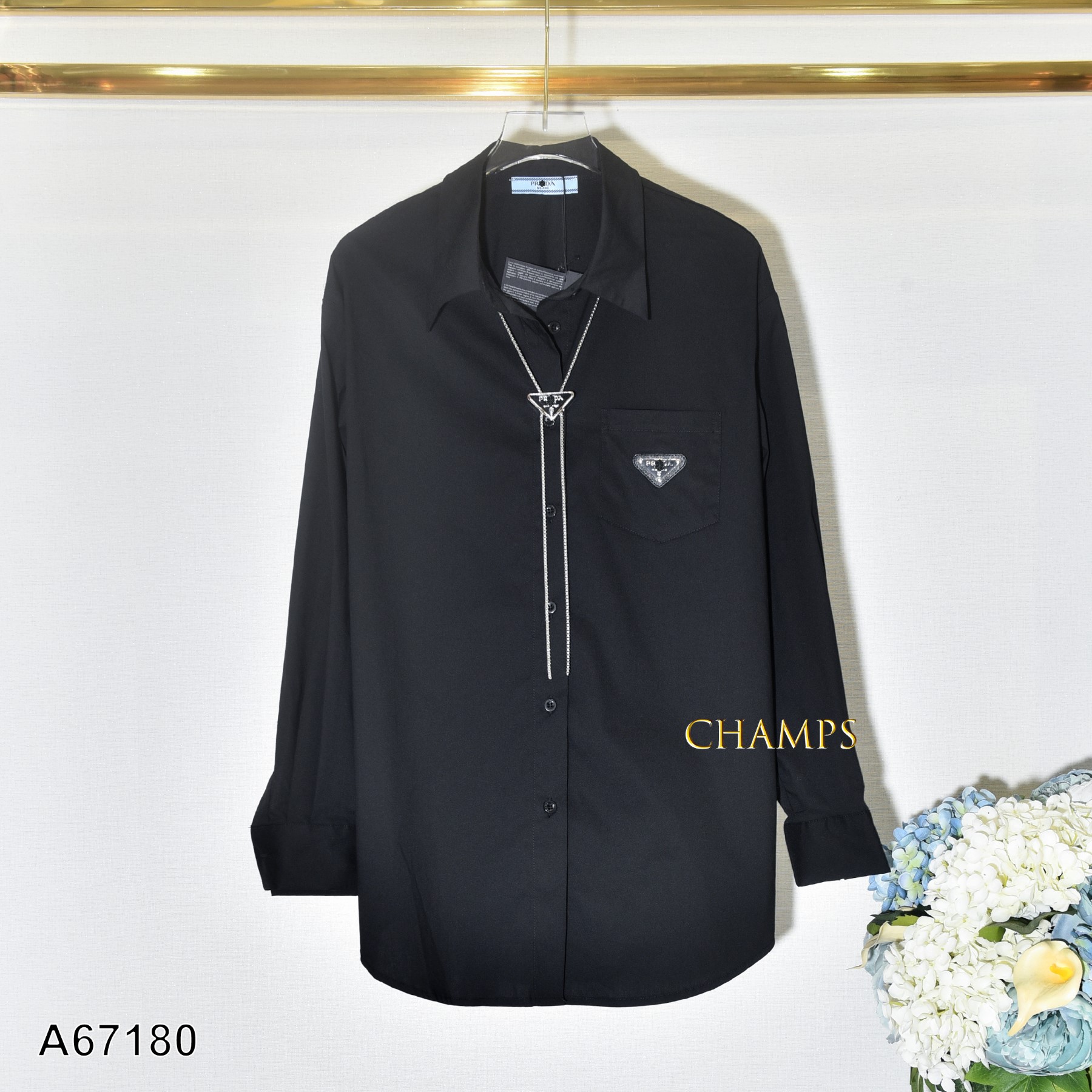 ÁO SƠ MI PRADA ĐEN +DAY CHUYỀN 67180