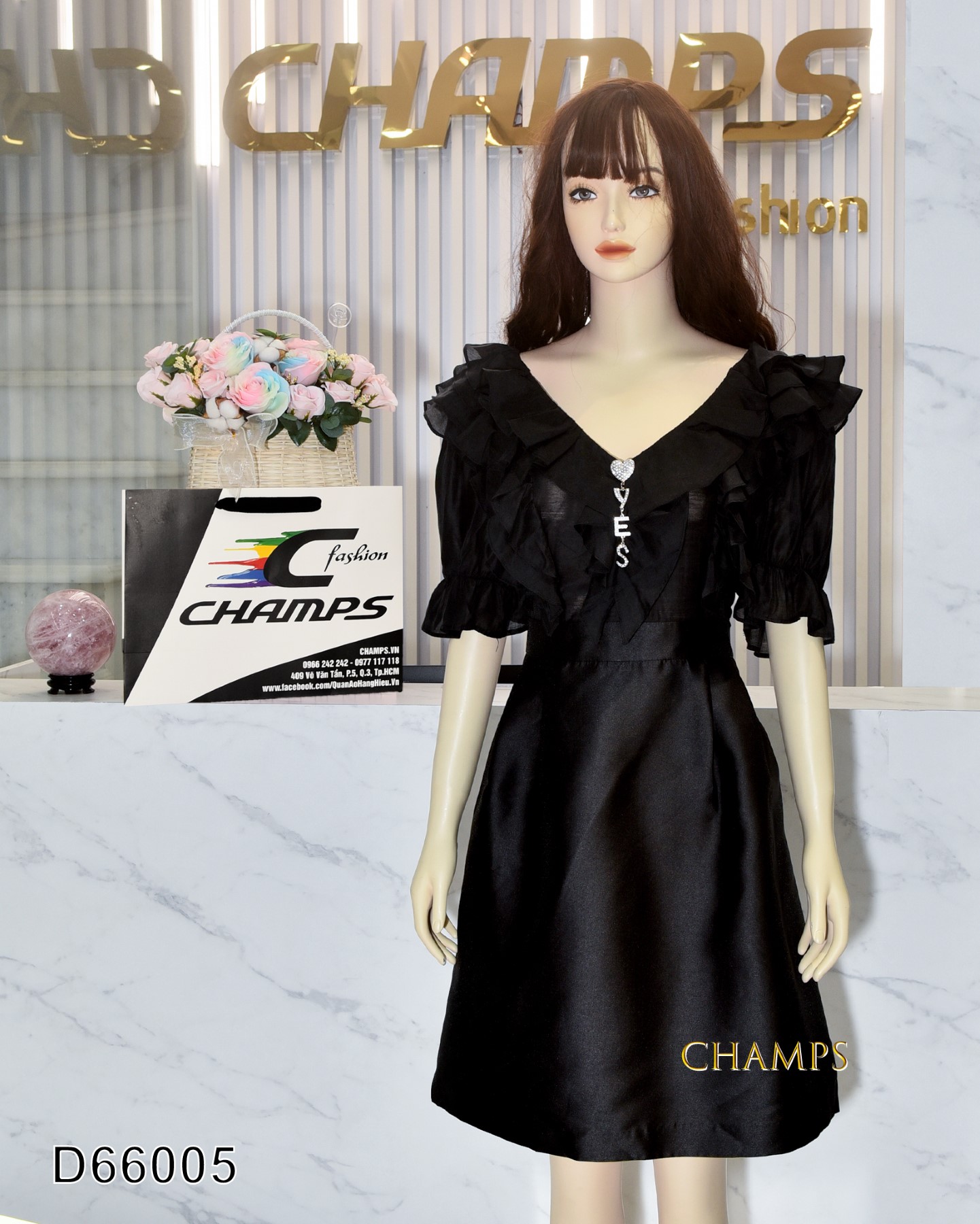 ĐẦM ĐEN PHỐI LỤA BÈO 66005