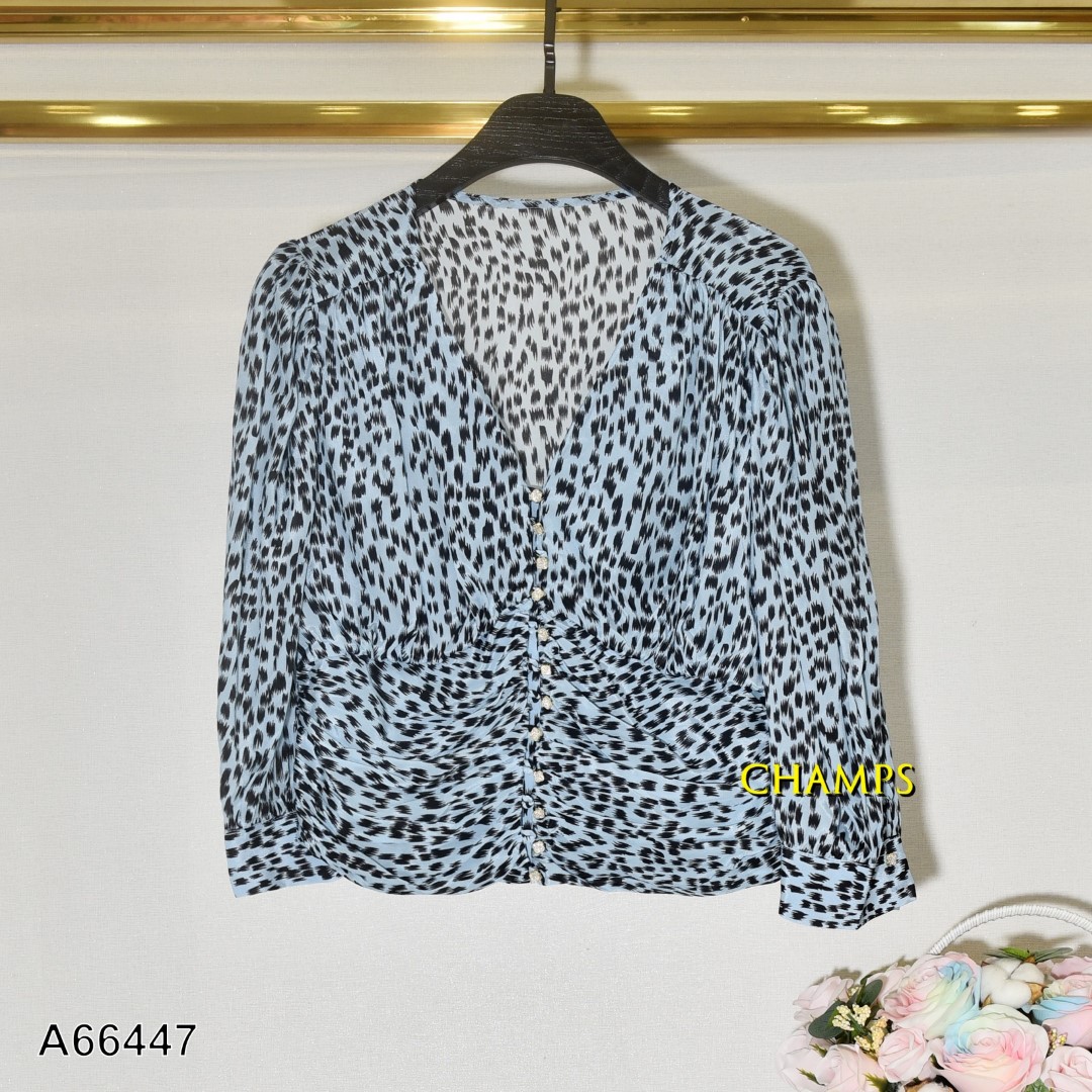 ÁO LỤA VÂN BEO XANH 66447