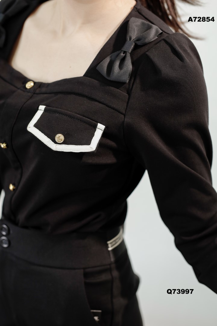 QUẦN THUN ĐEN LỬNG GỐI LOGO CHỮ NHÍ 73997