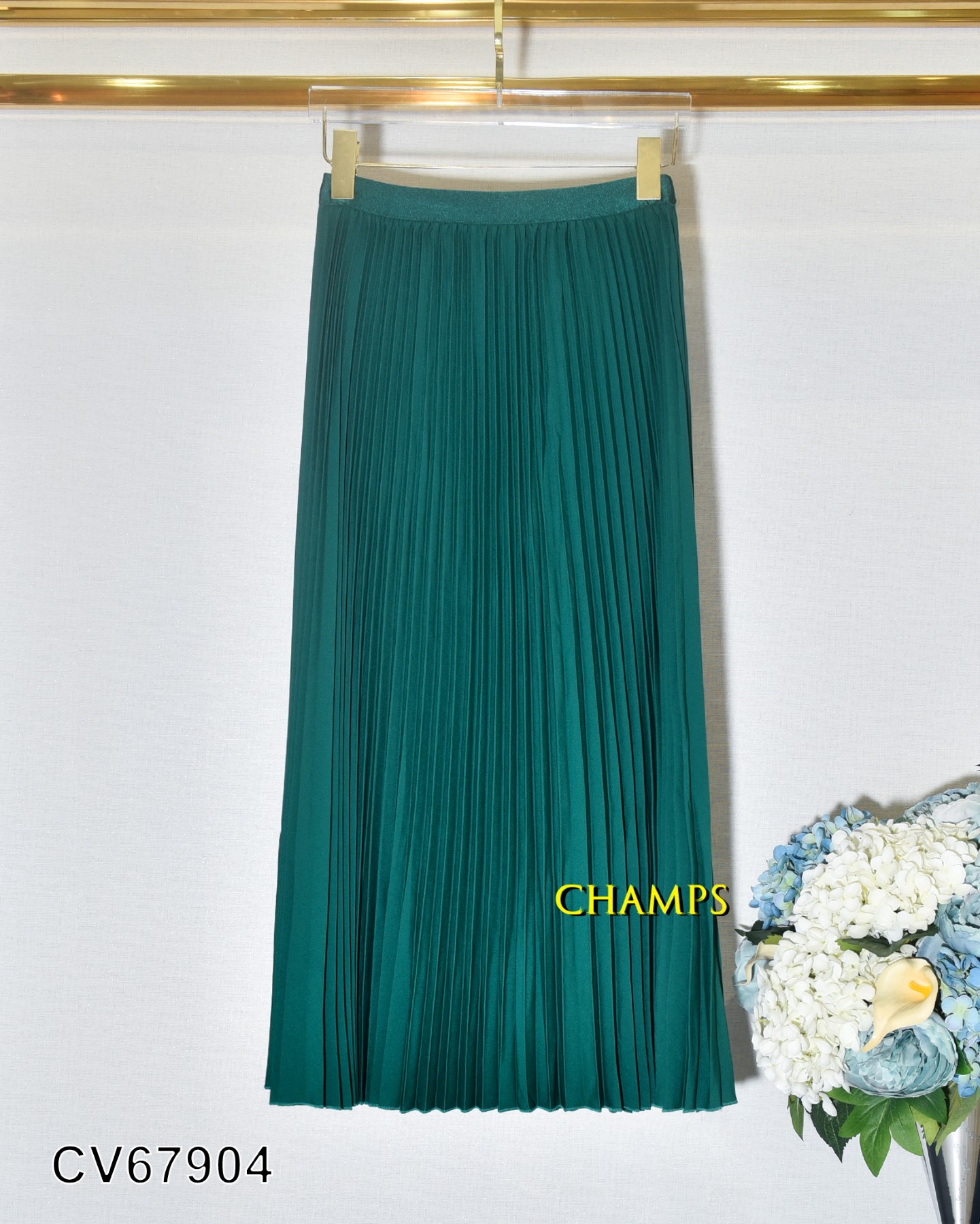 CHÂN VÁY XANH XẾP LY 67904