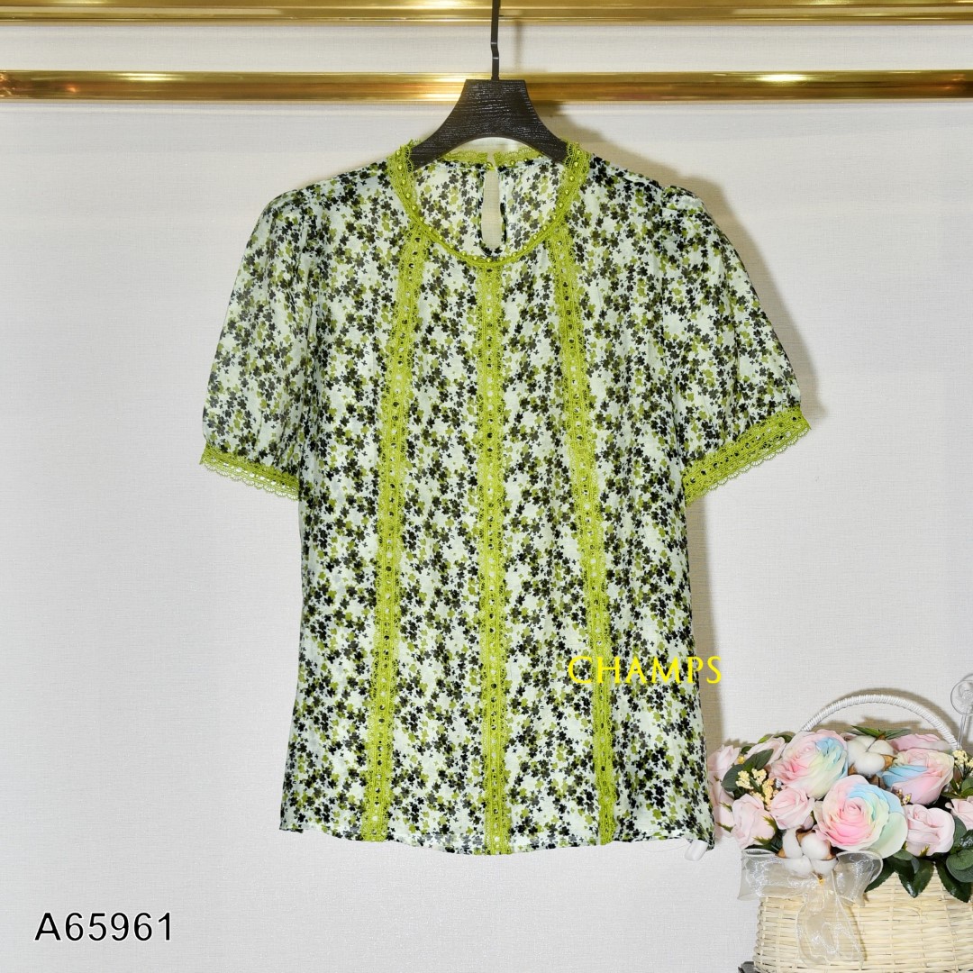 ÁO XÔ XANH REN 65961