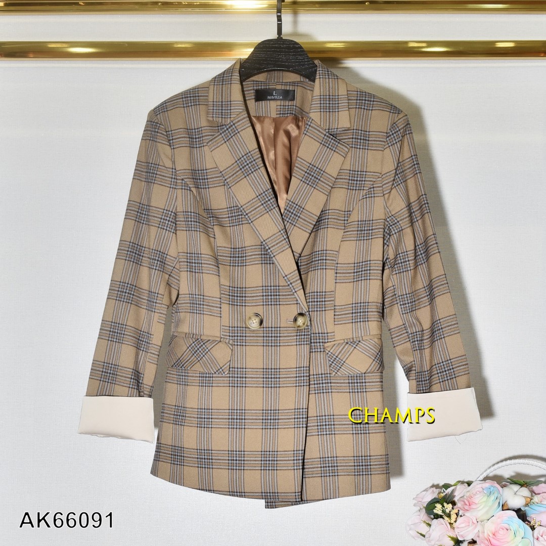 ÁO KHOÁC VEST NÂU KẺ 66091