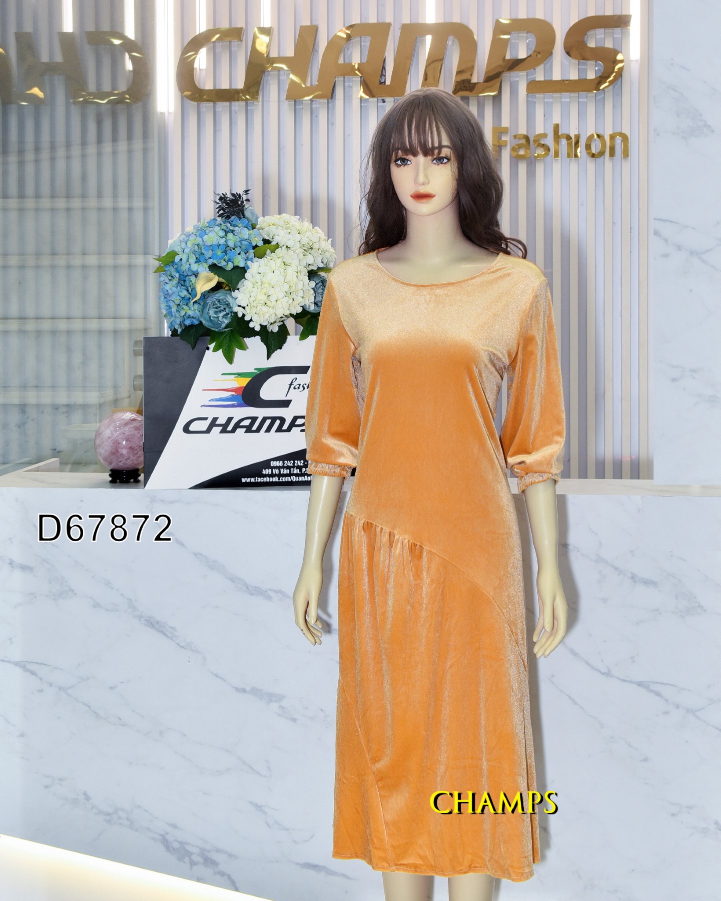 ĐẦM NHUNG SUÔN KEM 67872
