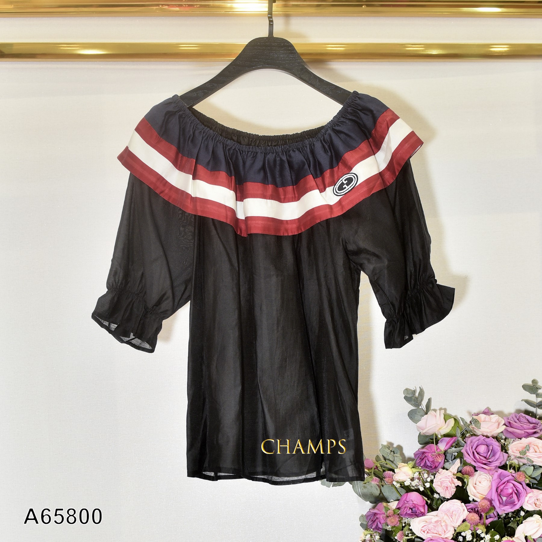 ÁO TƠ ĐEN VAI TRỄ PHỐI 65800