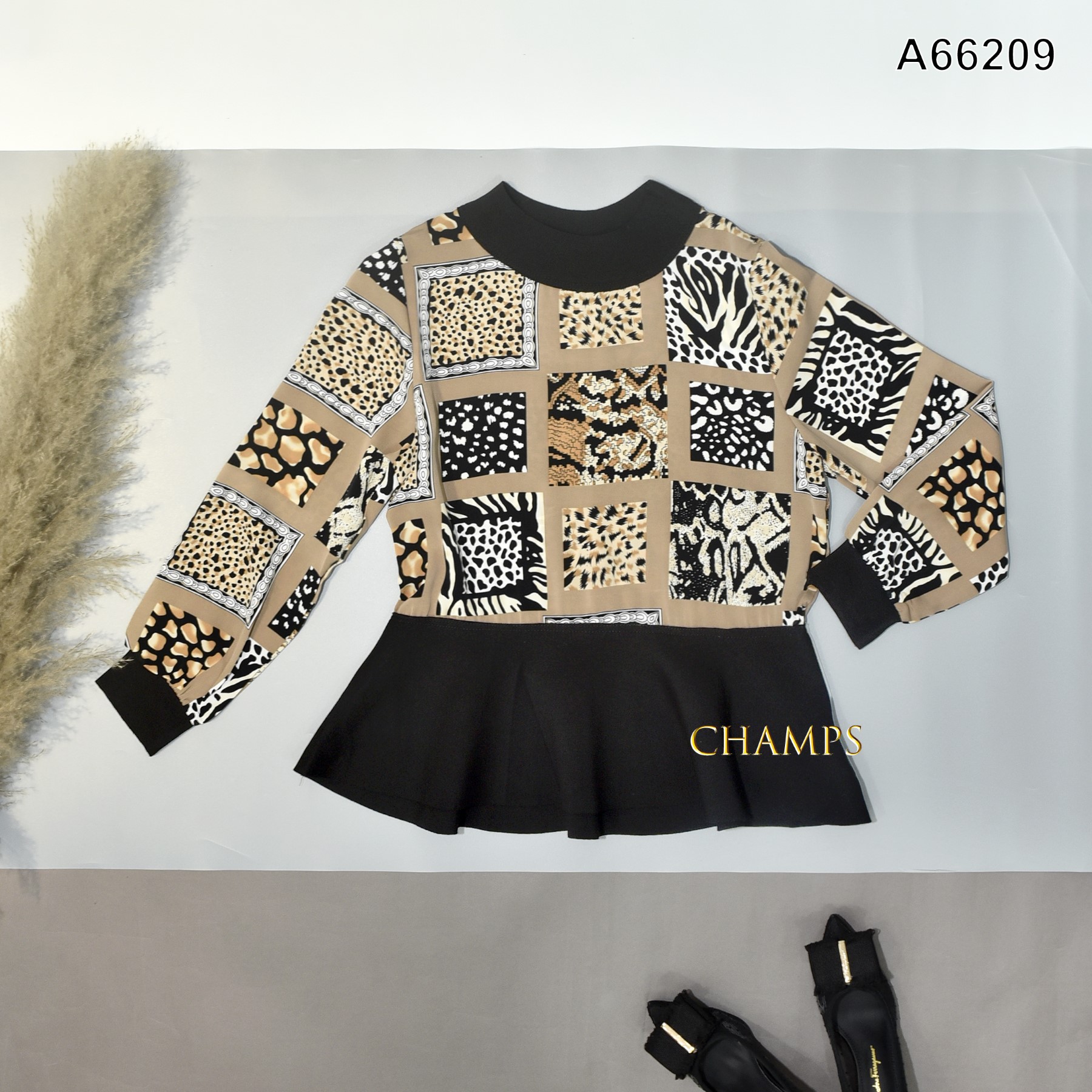 ÁO LỤA NÂU XỐP 66209