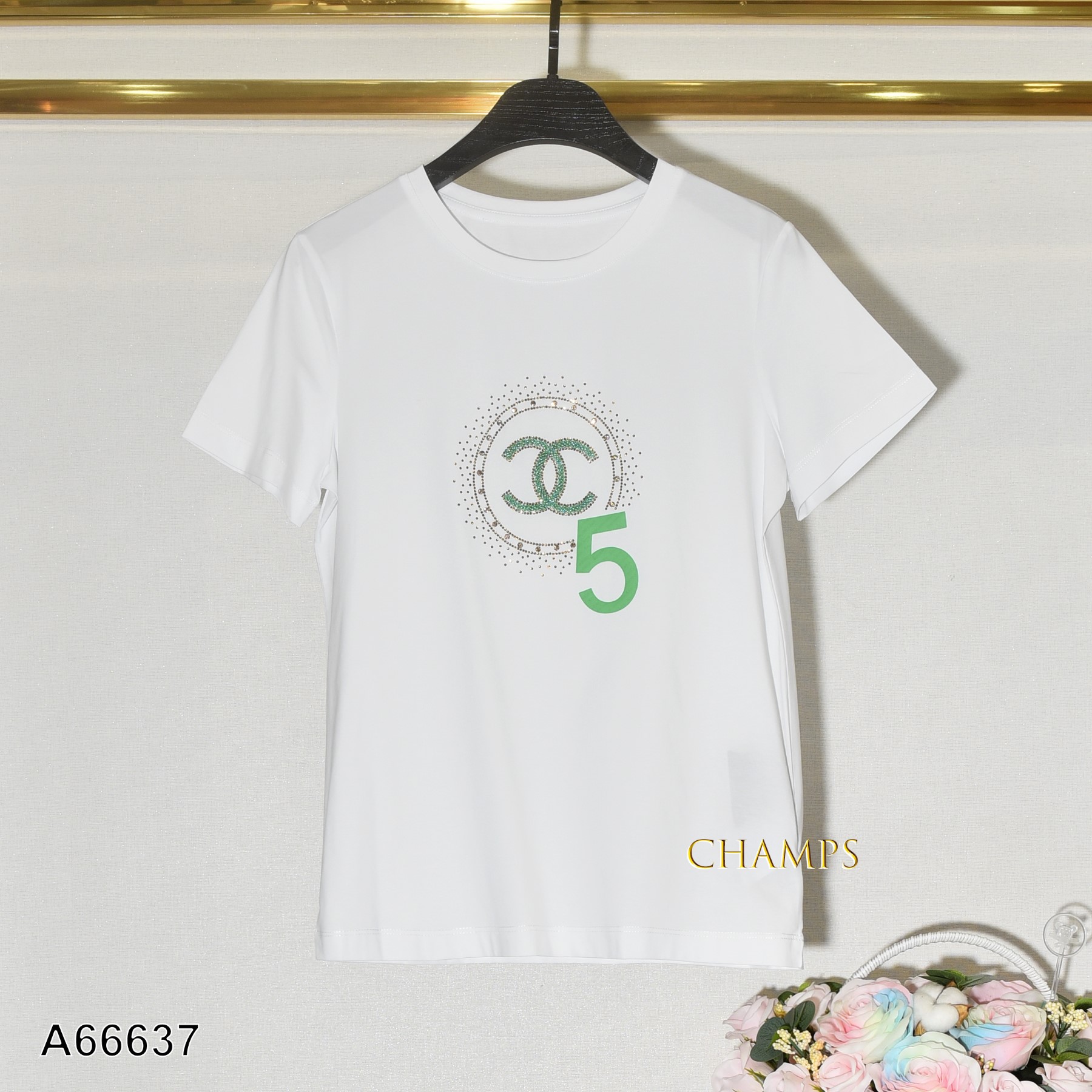 ÁO THUN TRẮNG CHANEL 5 MÃ 66637