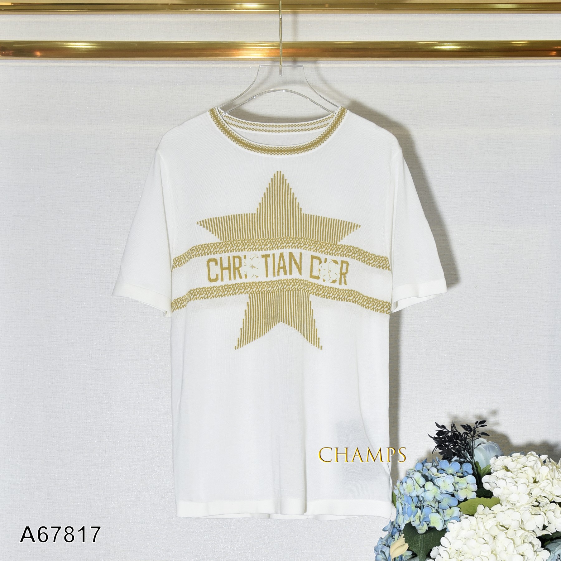 ÁO LEN TRẮNG DIOR VÀNG 67817
