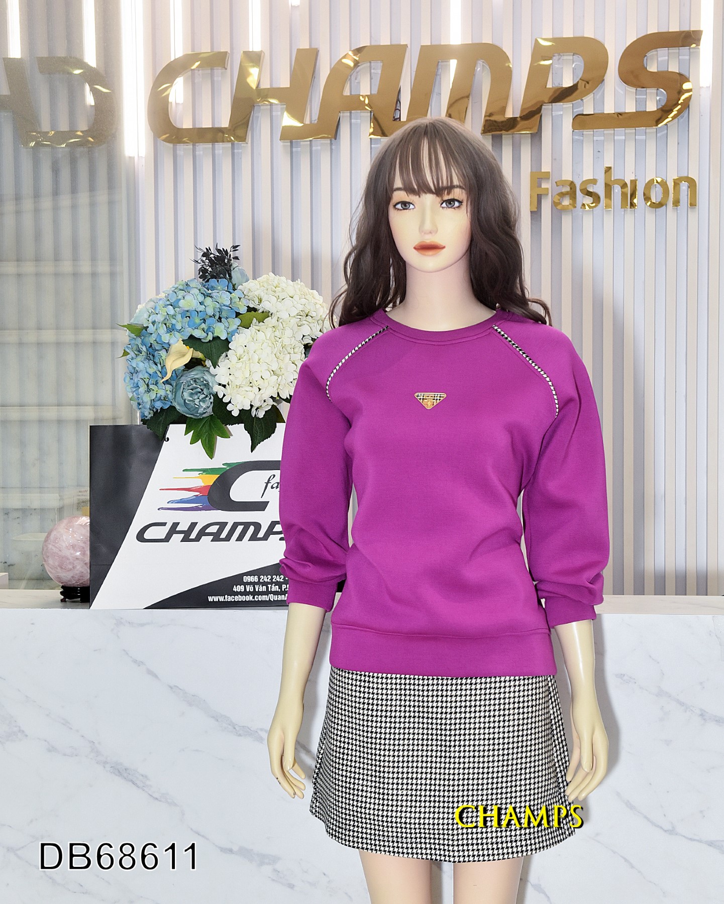 BỘ ÁO THUN TÍM XỐP +CV ZÍCH ZÁCH 68611