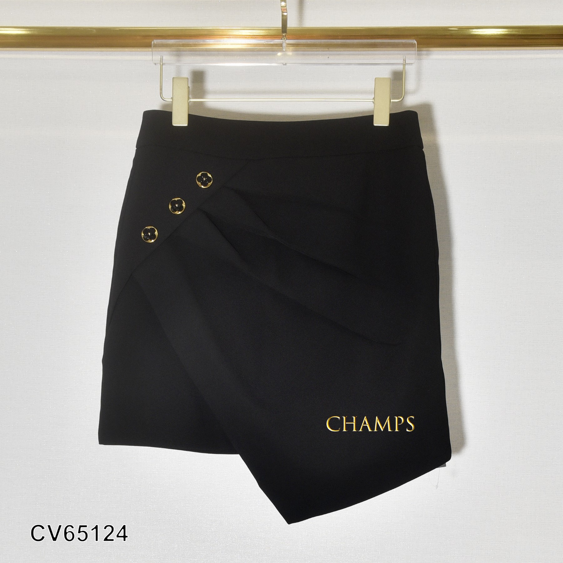 CHÂN VÁY ĐEN NHÚNG NÚT LV 65124