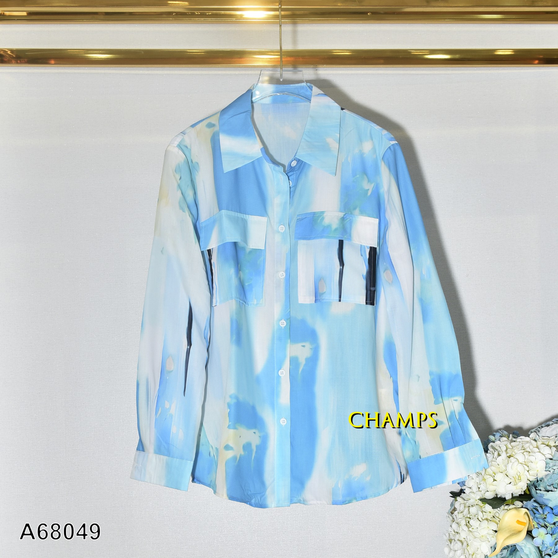 ÁO SƠ MI XANH BIỂN TAY DÀI 68049