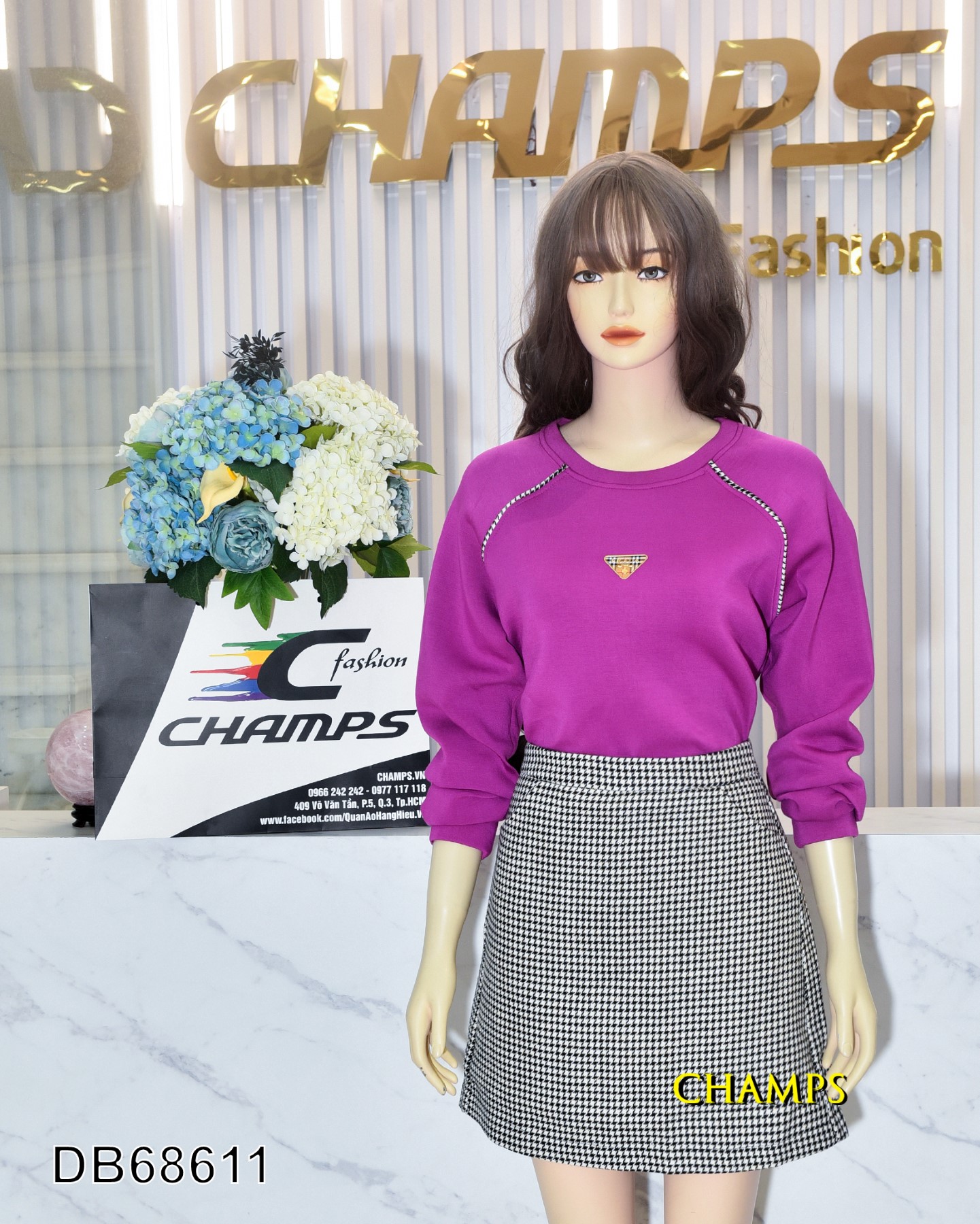 BỘ ÁO THUN TÍM XỐP +CV ZÍCH ZÁCH 68611