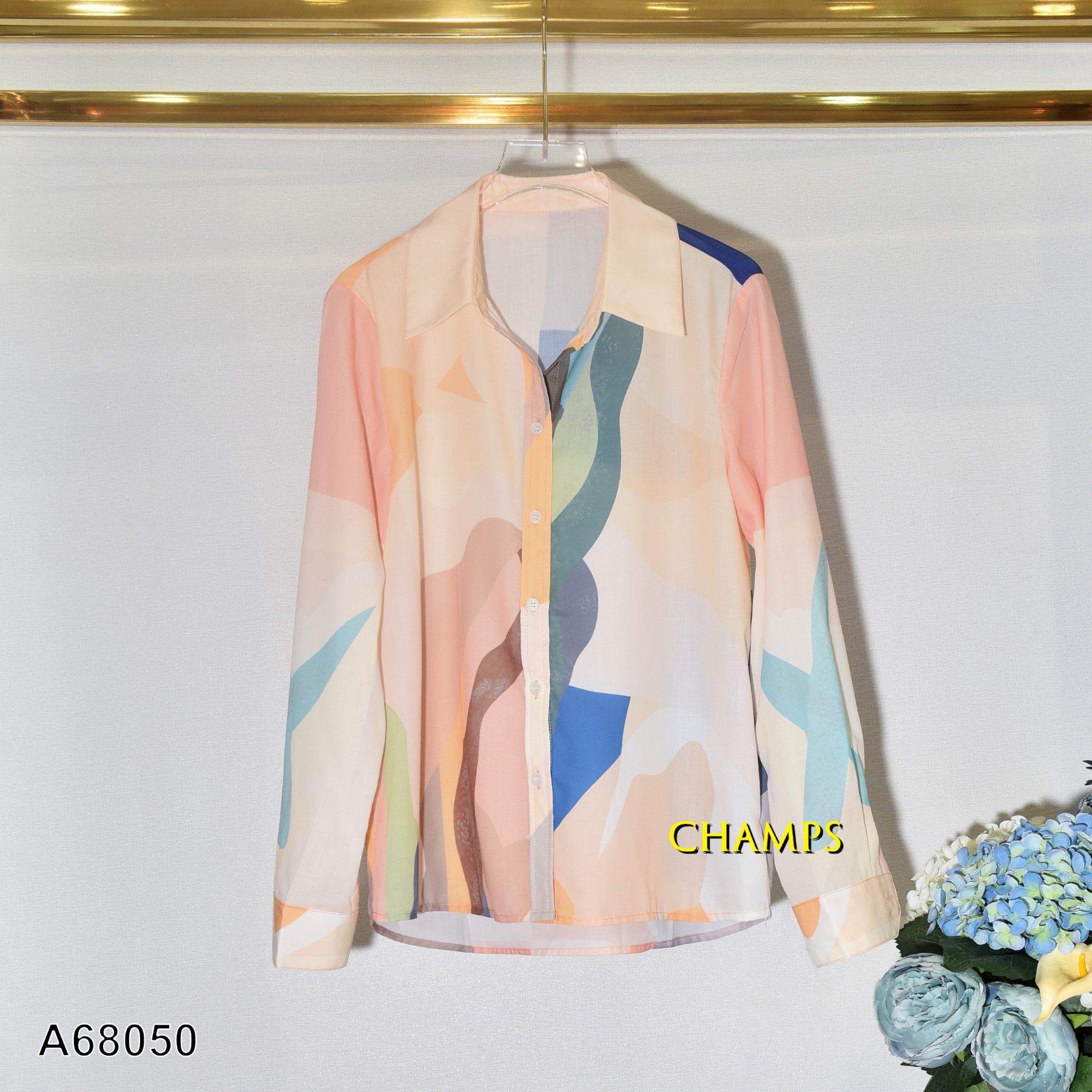 ÁO SƠ MI VÀNG XANH TAY DÀI 68050