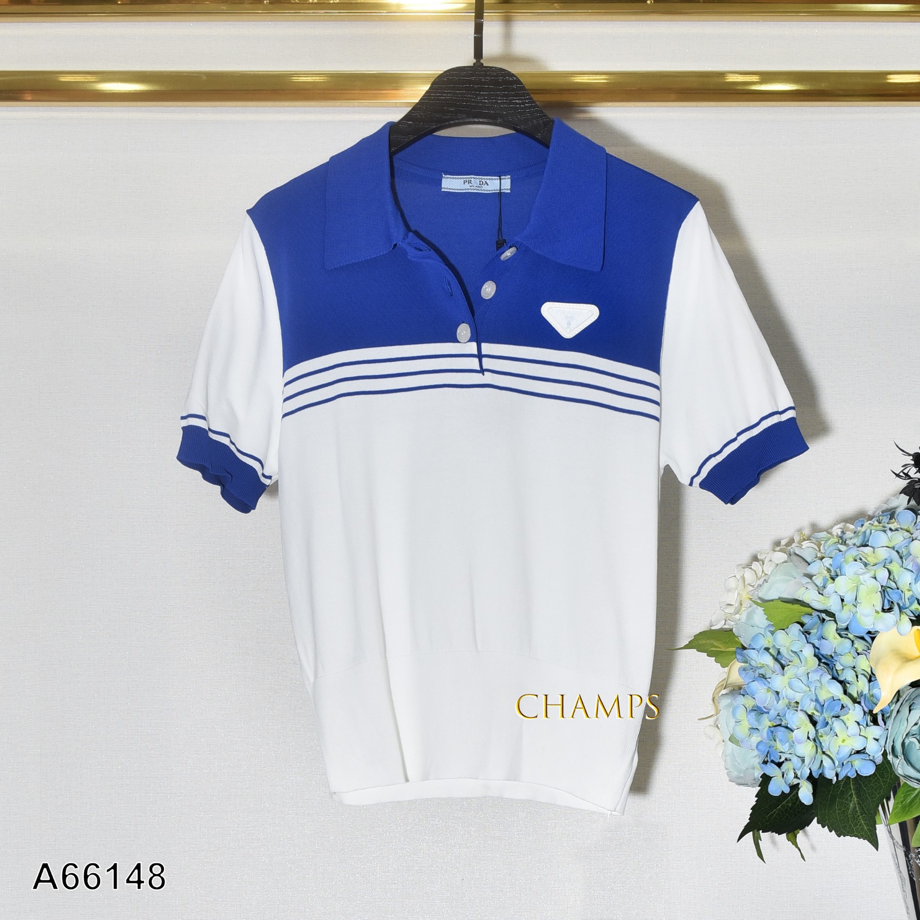 ÁO LEN XANH TRẮNG PRADA 66148