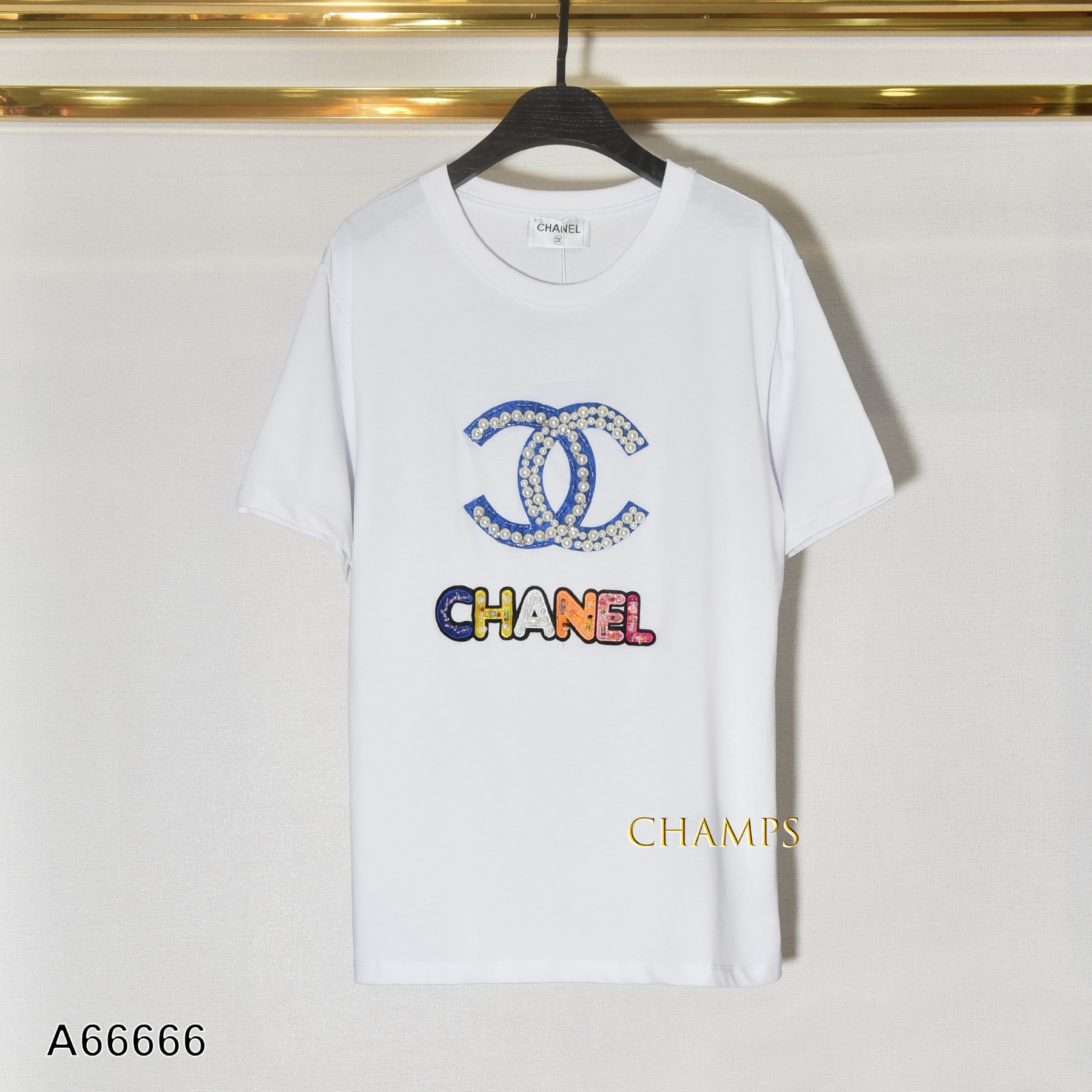 ÁO THUN TRẮNG CHANEL HẠT BẸT 66666