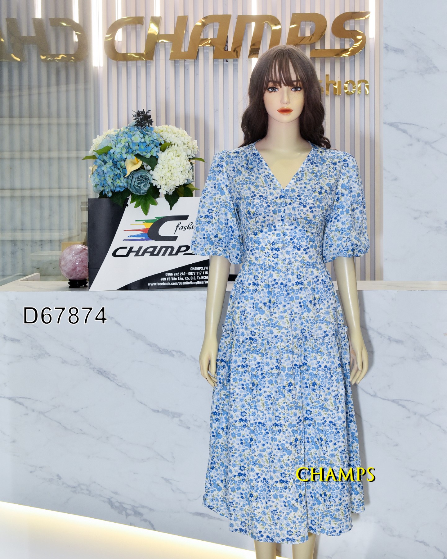 ĐẦM HOA XANH NHÍ DÀI 67874