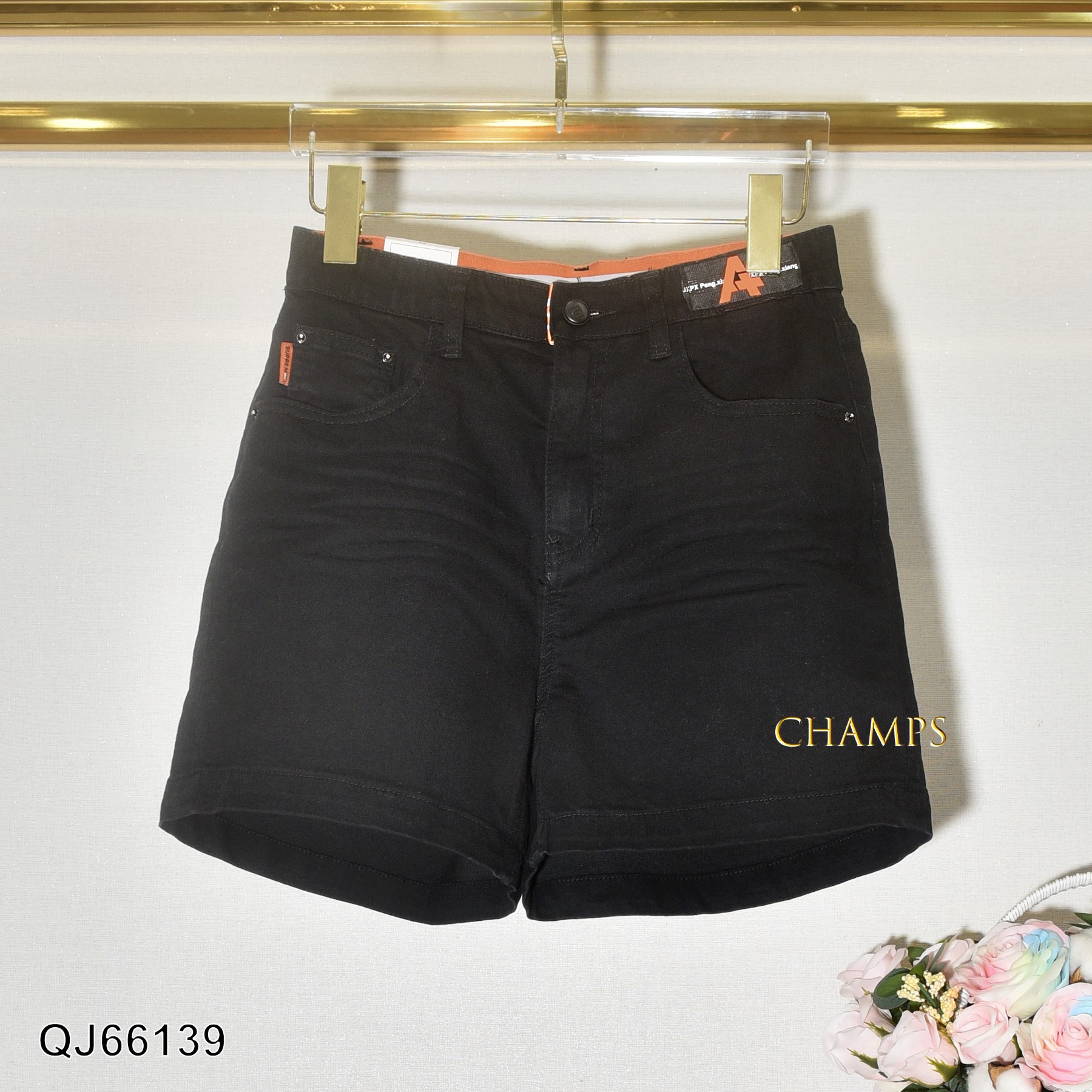 QUẦN SHORT JEAN ĐEN LƯNG TRONG CAM 66139