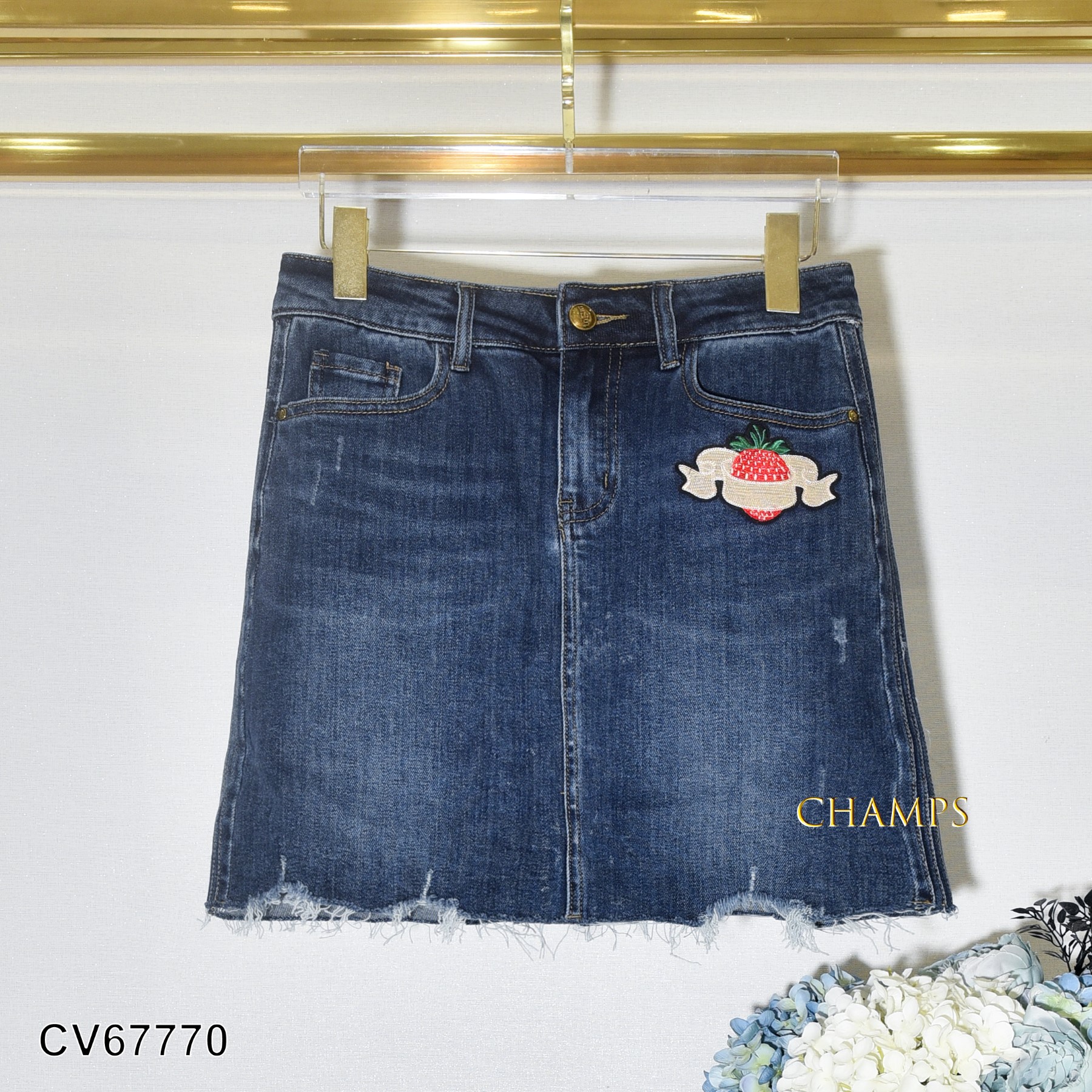 CHÂN VÁY JEAN XANH LOGO 67770