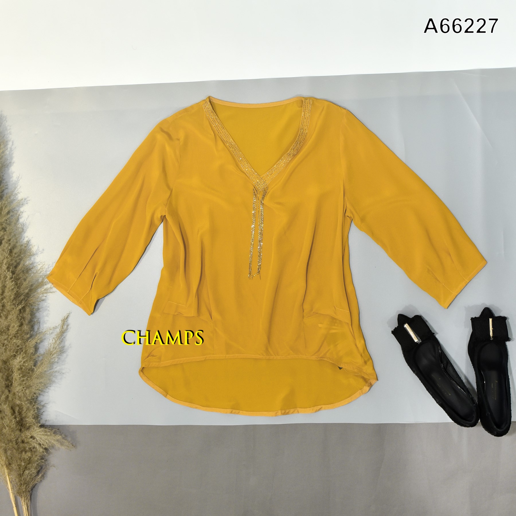 ÁO LỤA VÀNG HẠT 66227