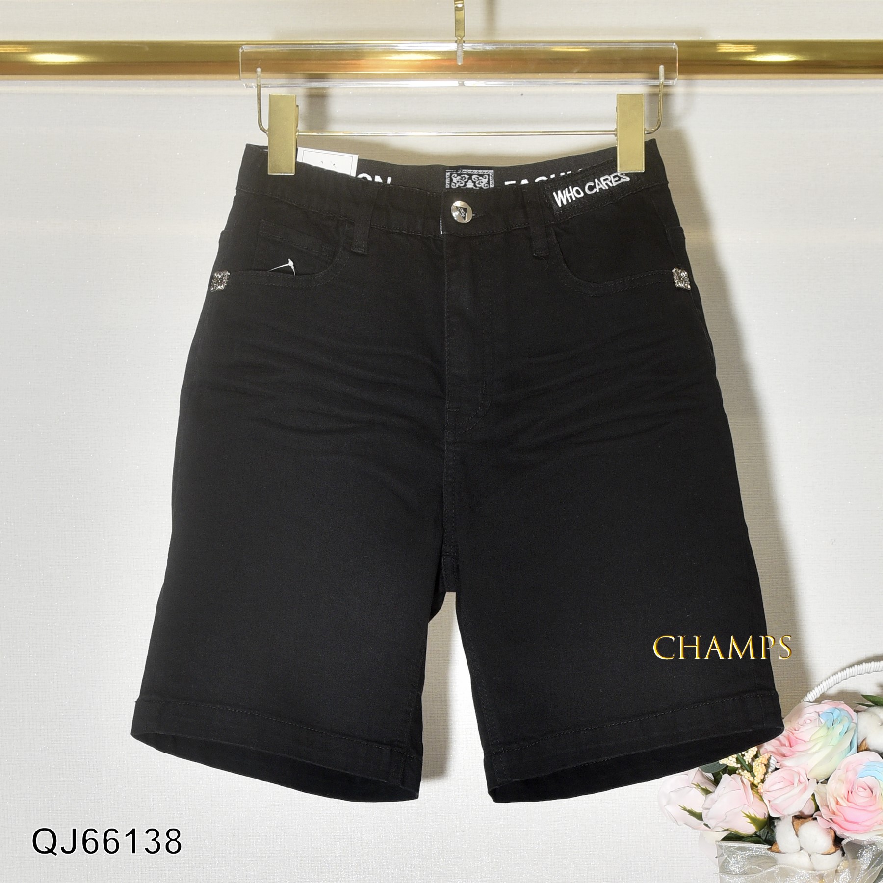 QUẦN JEAN ĐEN LỬNG GỐI 66138