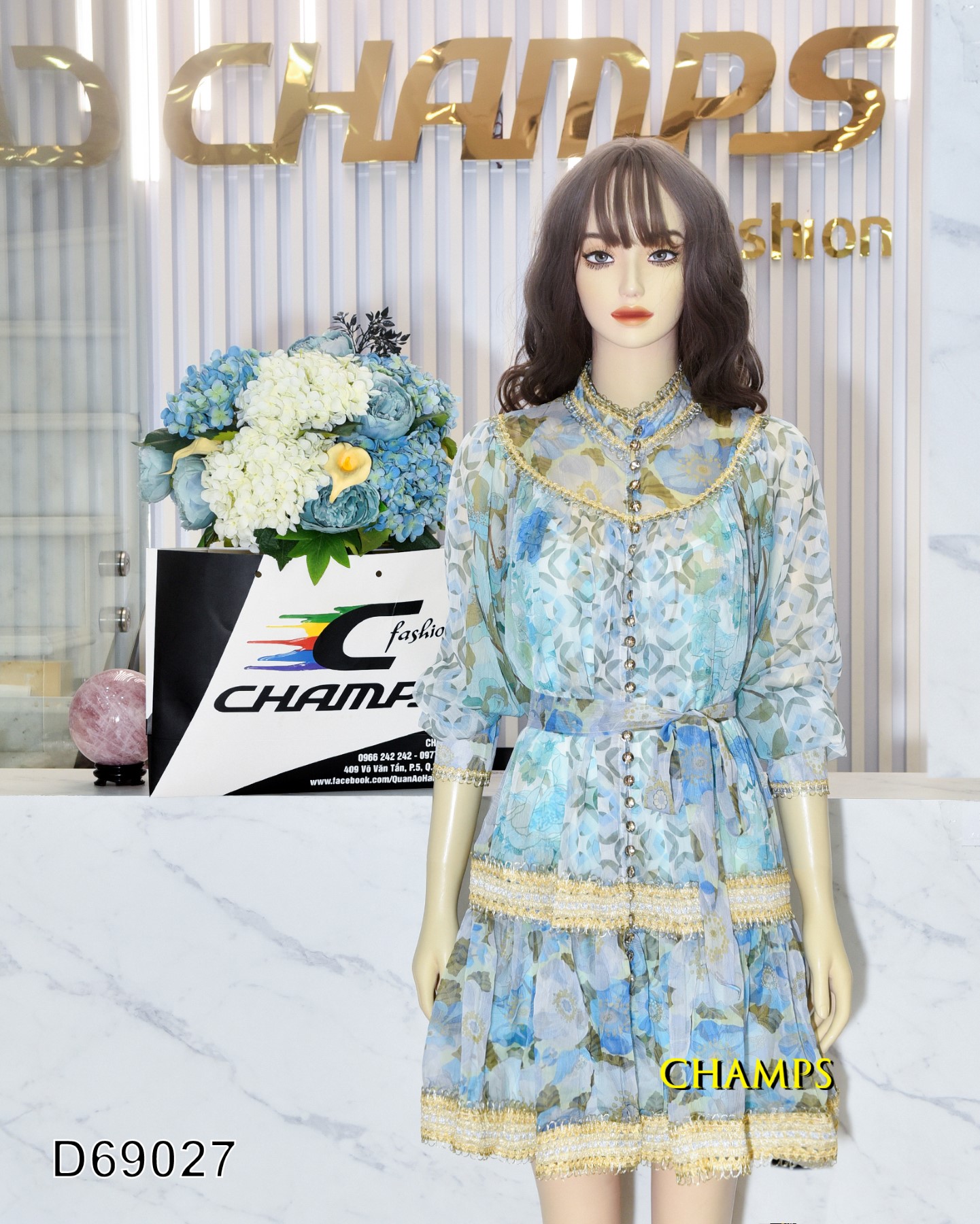 ĐẦM SUÔN LỤA BÈO XANH +CV +LOT 69027