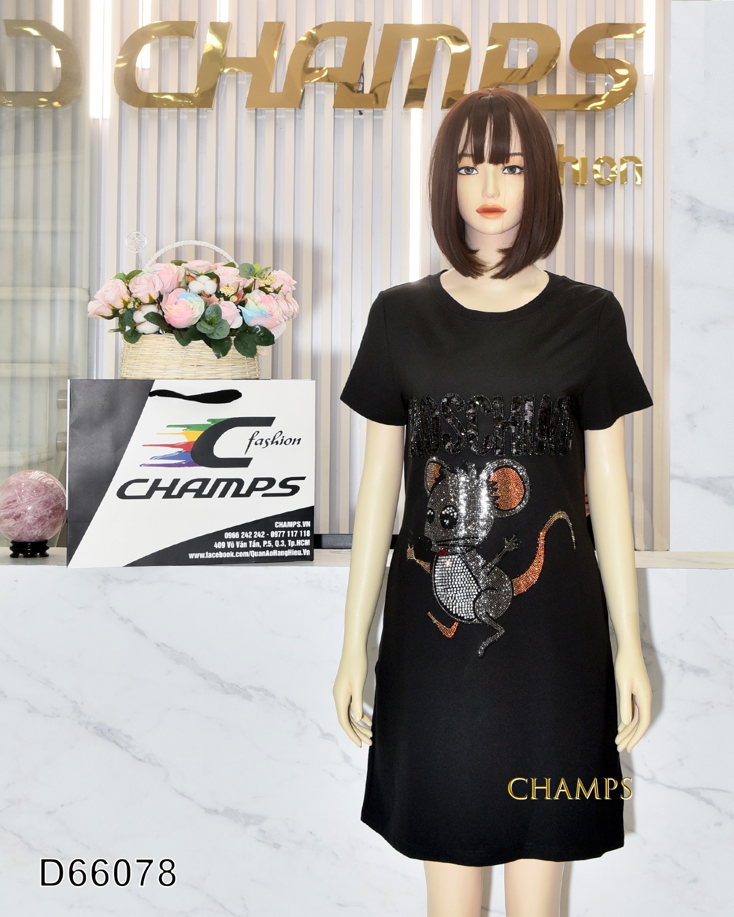 ĐẦM THUN MOCHINO HÌNH 66078