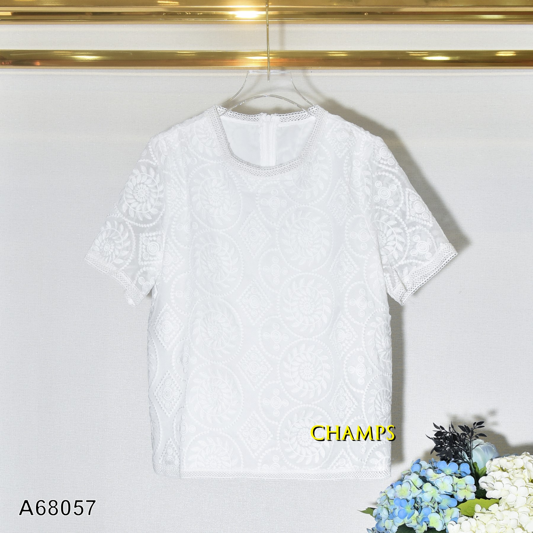 ÁO LỤA TƠ TRẮNG THÊU 68057